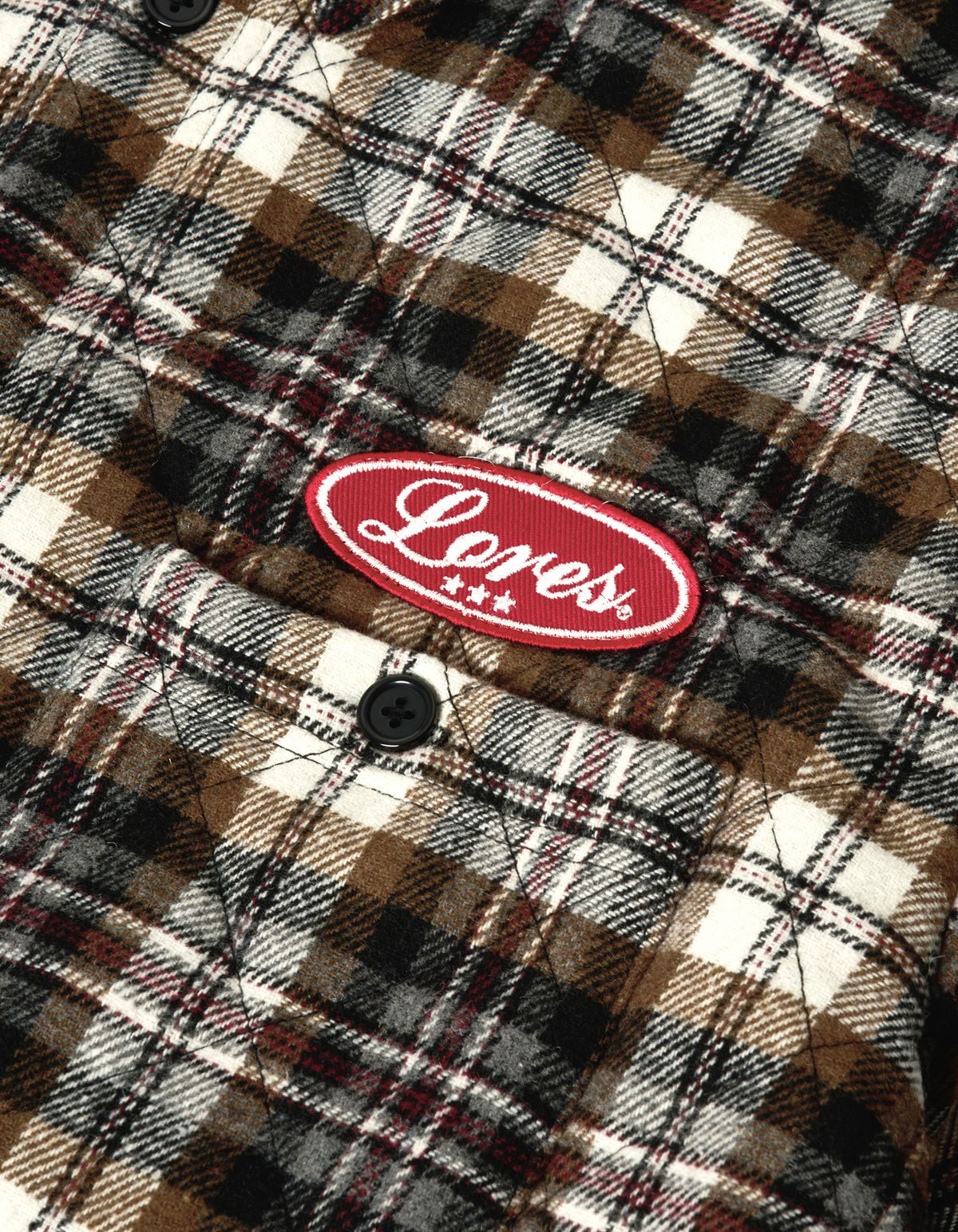 로어즈(LORES) Quilted Hooded Shirts - Brown