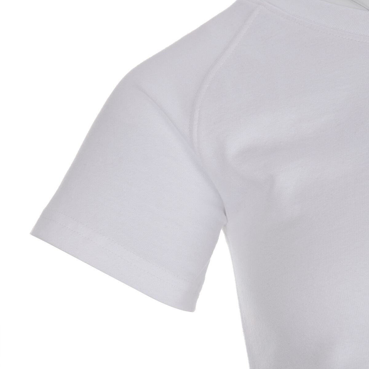 써저리(SURGERY) 언밸런스 메탈 클로버 로고 크롭 티셔츠 화이트