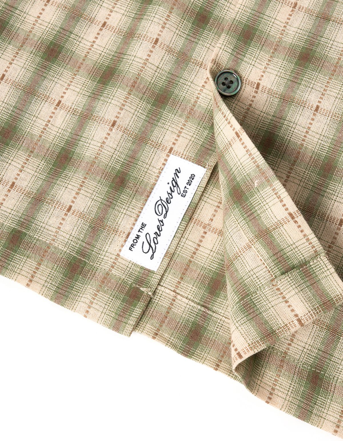로어즈(LORES) Plaid Cropped Shirts - Brown