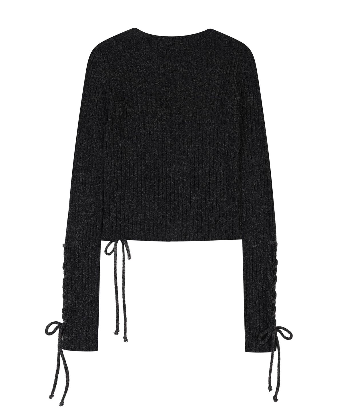 오디너리 홀리데이(ORDINARY HOLIDAY) LACE-UP SLIM PULLOVER [BLACK]