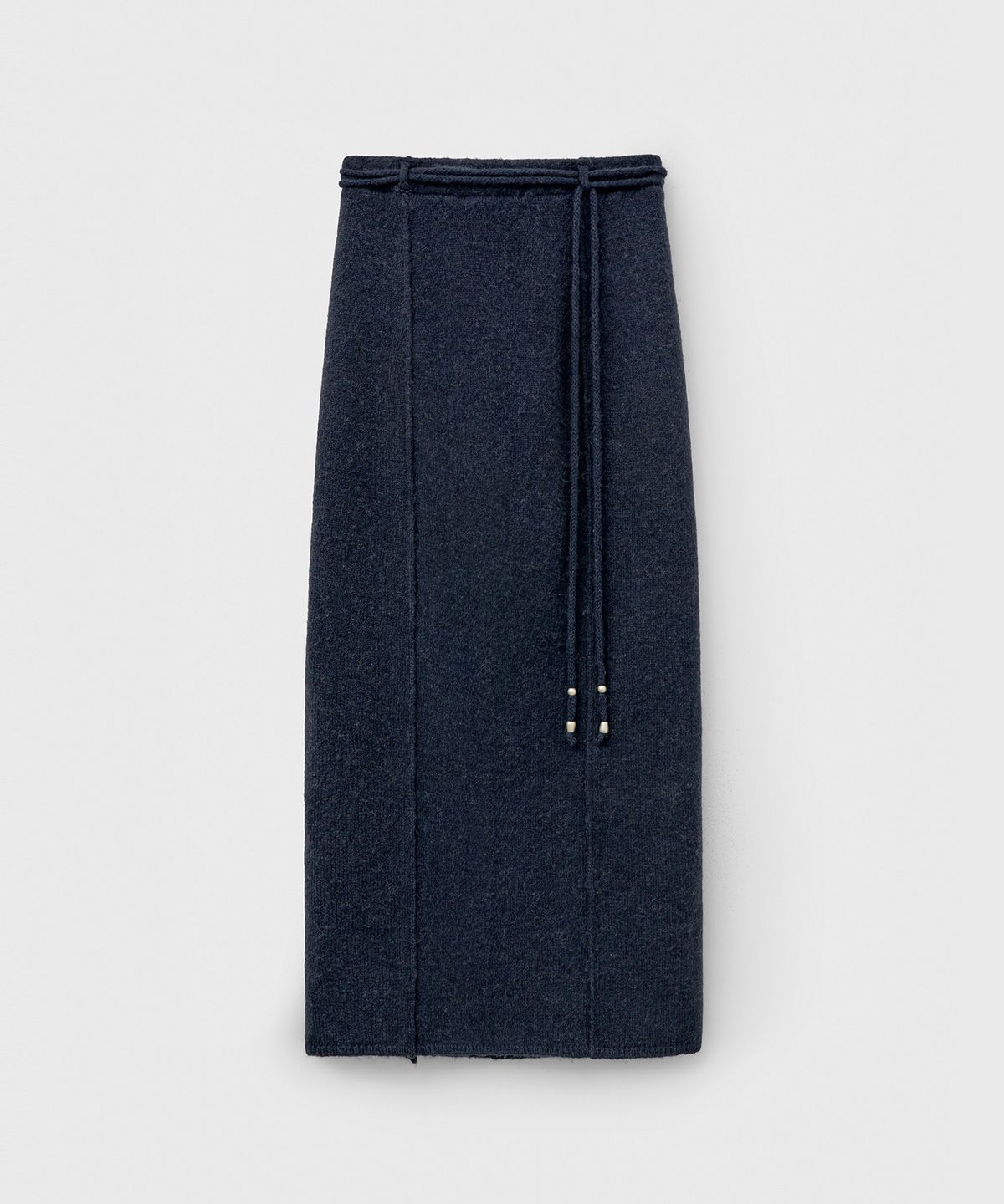 몽돌(MONGDOL) 스트랩 맥시 울 니트 스커트 네이비 MDSK024NAVY