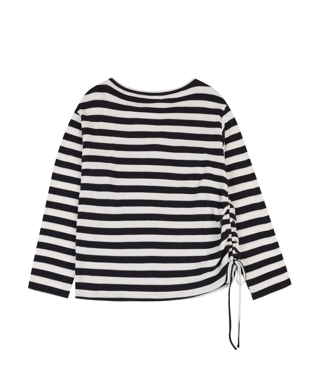 오디너리 홀리데이(ORDINARY HOLIDAY) LACE-UP STRIPE PULLOVER [WHITE]