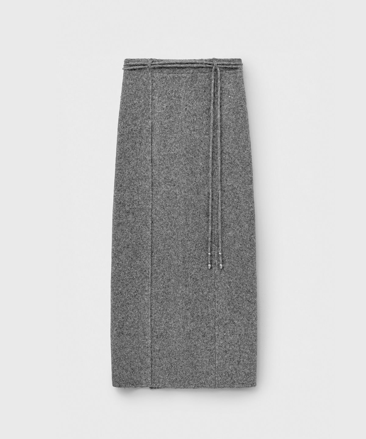 몽돌(MONGDOL) 스트랩 맥시 울 니트 스커트 그레이 MDSK024GRAY