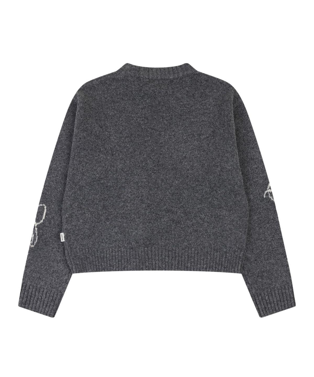 오디너리 홀리데이(ORDINARY HOLIDAY) LETTERING JACQUARD PULLOVER [CHARCOAL]