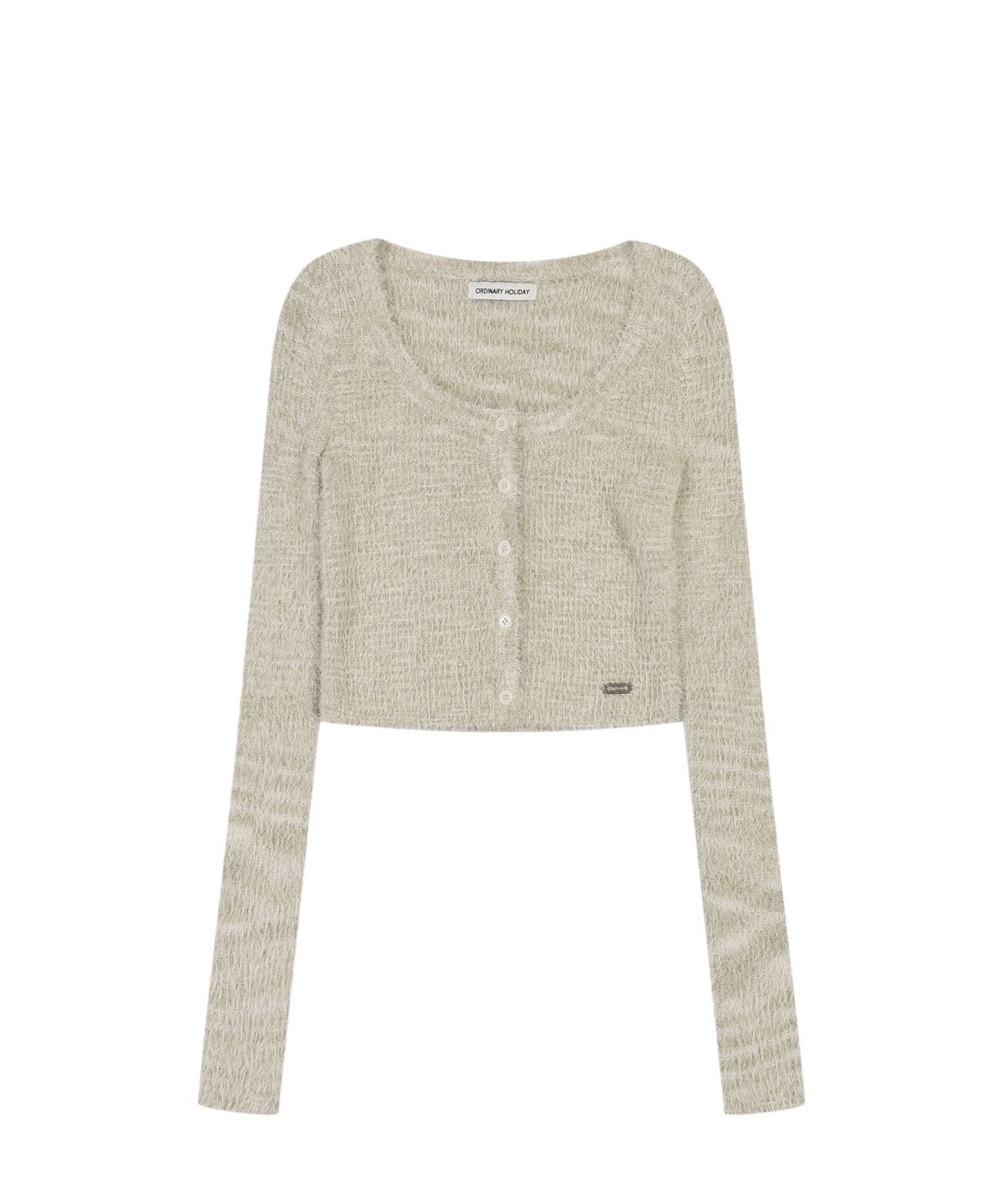 오디너리 홀리데이(ORDINARY HOLIDAY) HAIRY MULTI MIX KNIT CARDIGAN [KHAKI]