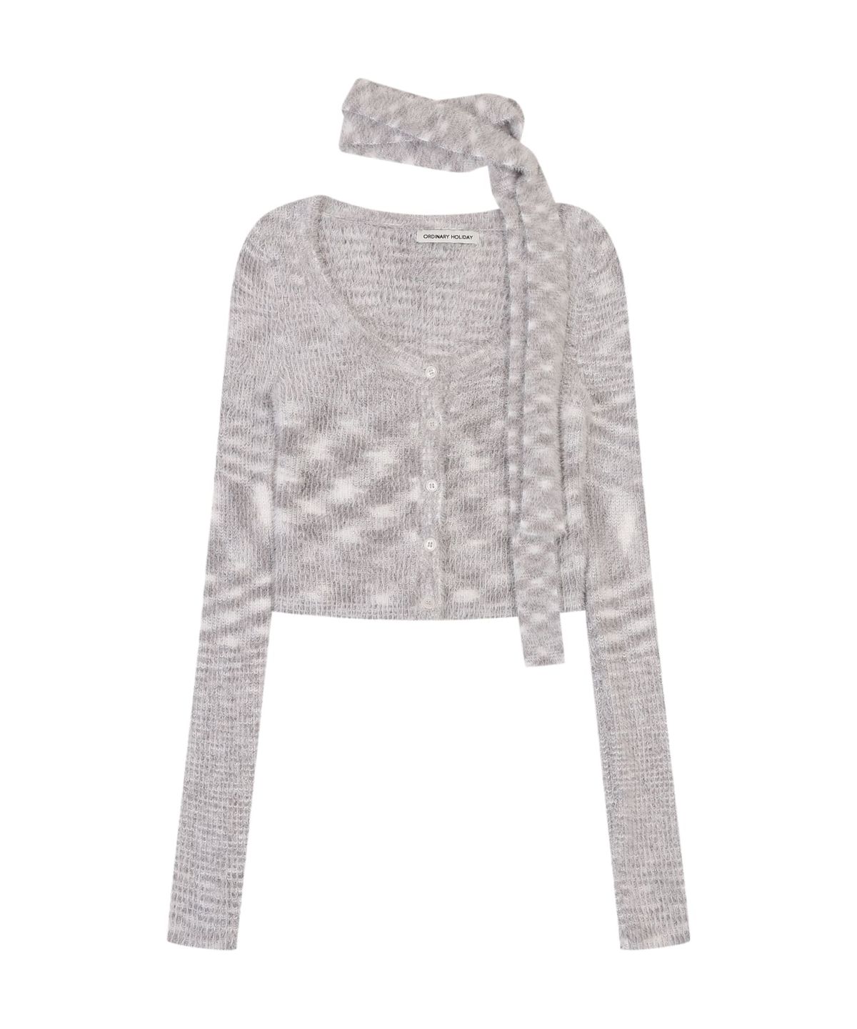 오디너리 홀리데이(ORDINARY HOLIDAY) HAIRY MULTI MIX KNIT CARDIGAN [GRAY]