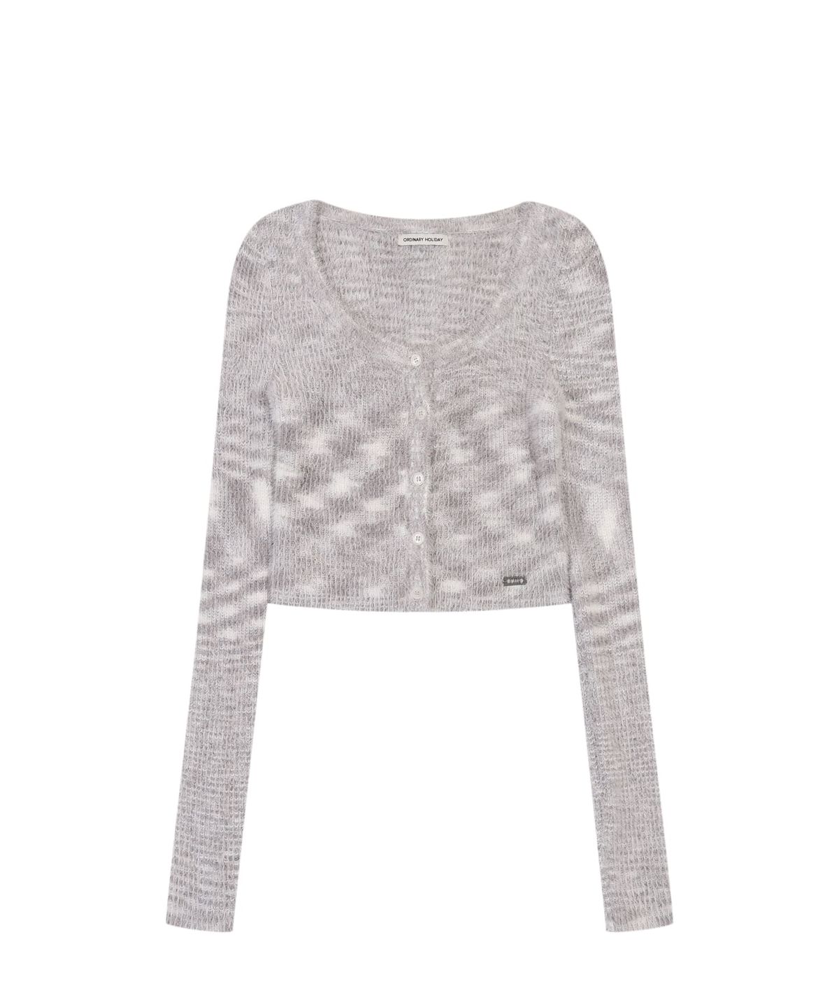 오디너리 홀리데이(ORDINARY HOLIDAY) HAIRY MULTI MIX KNIT CARDIGAN [GRAY]
