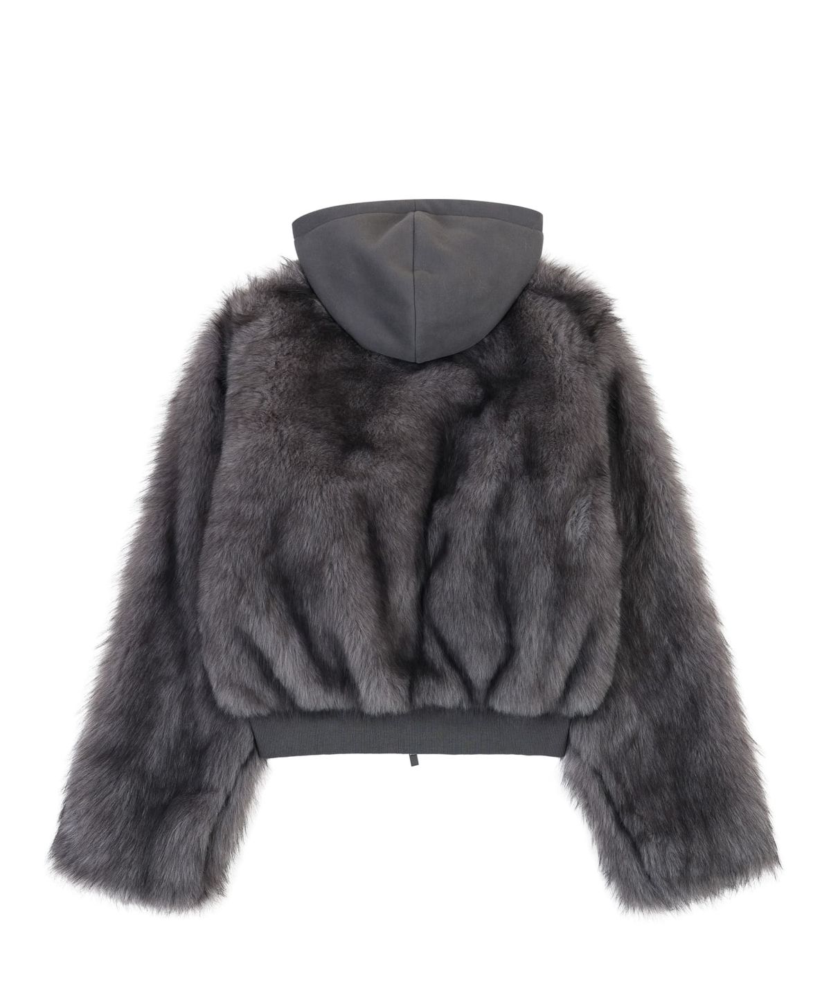 오디너리 홀리데이(ORDINARY HOLIDAY) MIXED FUR HOODED JUMPER [CHARCOAL]