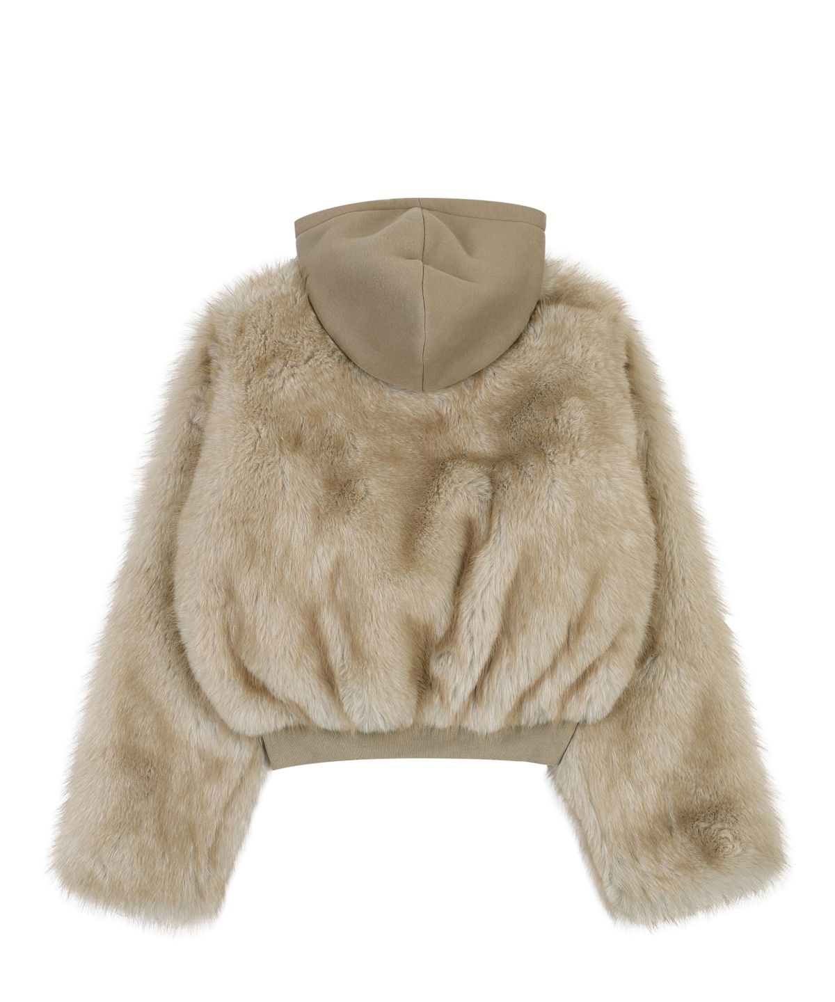오디너리 홀리데이(ORDINARY HOLIDAY) MIXED FUR HOODED JUMPER [BEIGE]