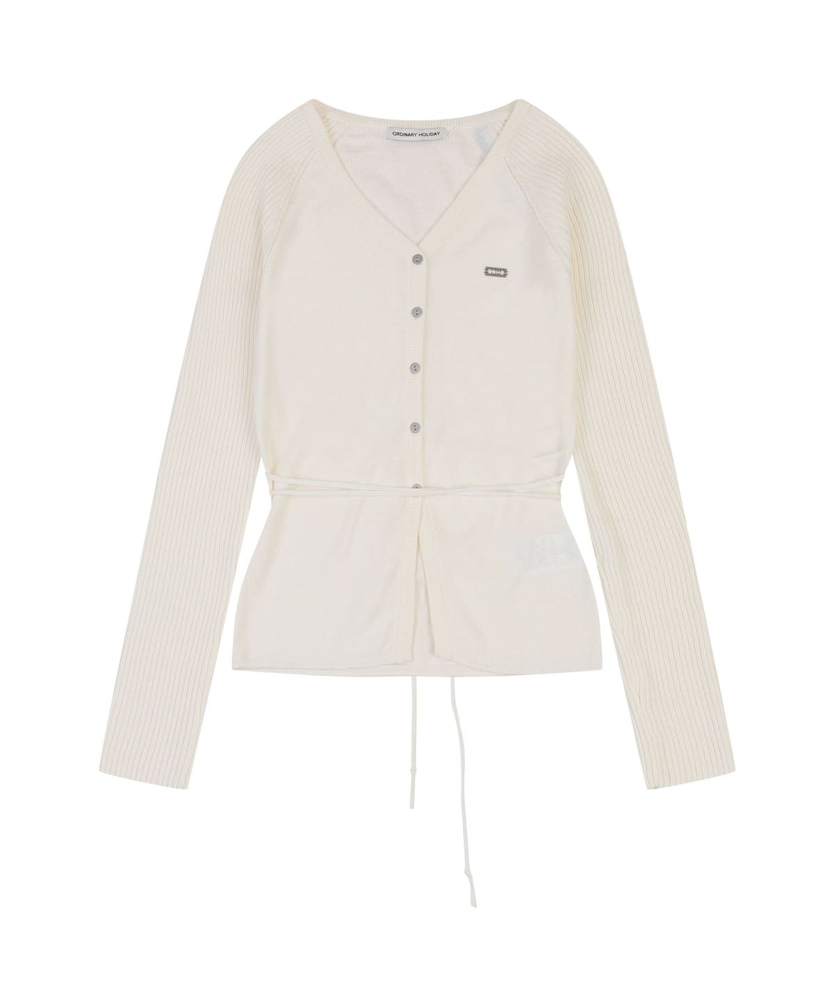 오디너리 홀리데이(ORDINARY HOLIDAY) ANGORA V-NECK SLIM CARDIGAN [IVORY]