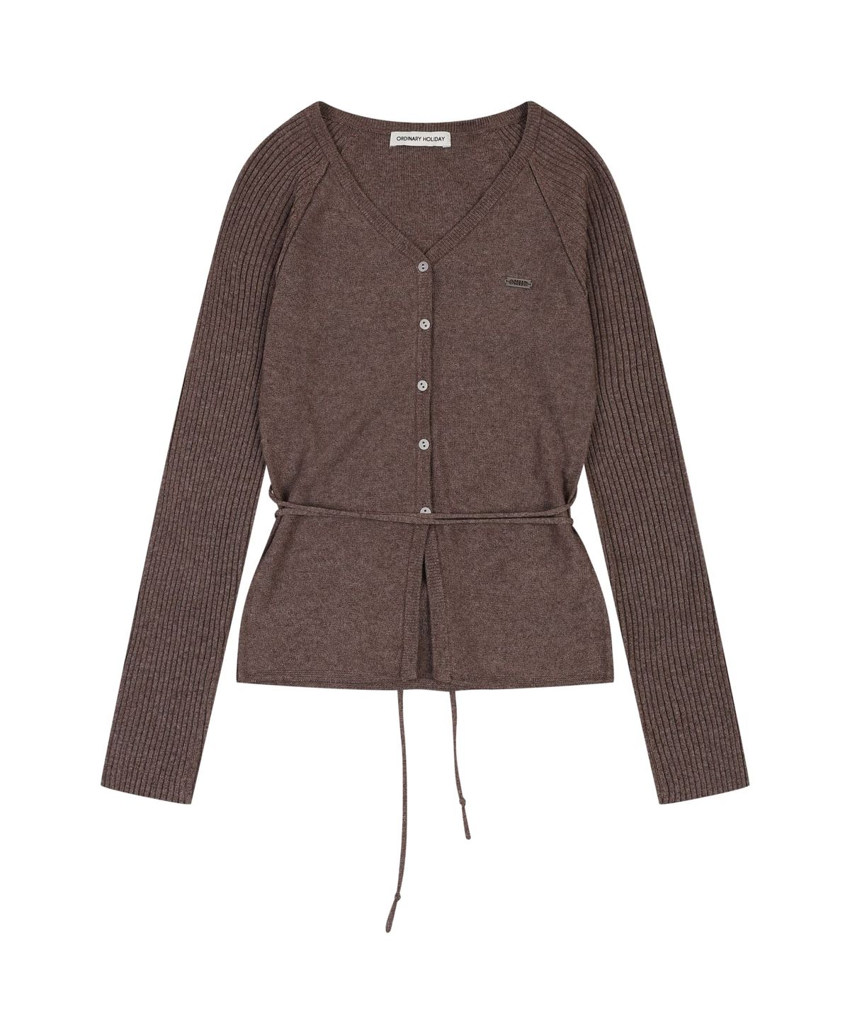 오디너리 홀리데이(ORDINARY HOLIDAY) ANGORA V-NECK SLIM CARDIGAN [BROWN]
