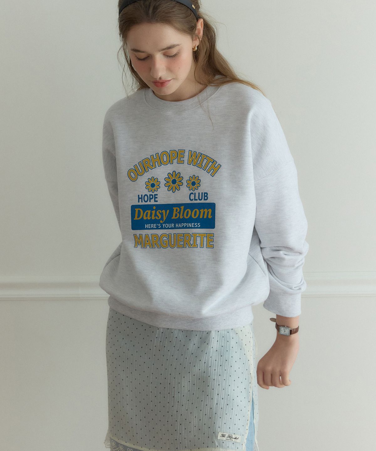 아워호프(OURHOPE) 호프클럽 스웨트셔츠 - 라이트 그레이