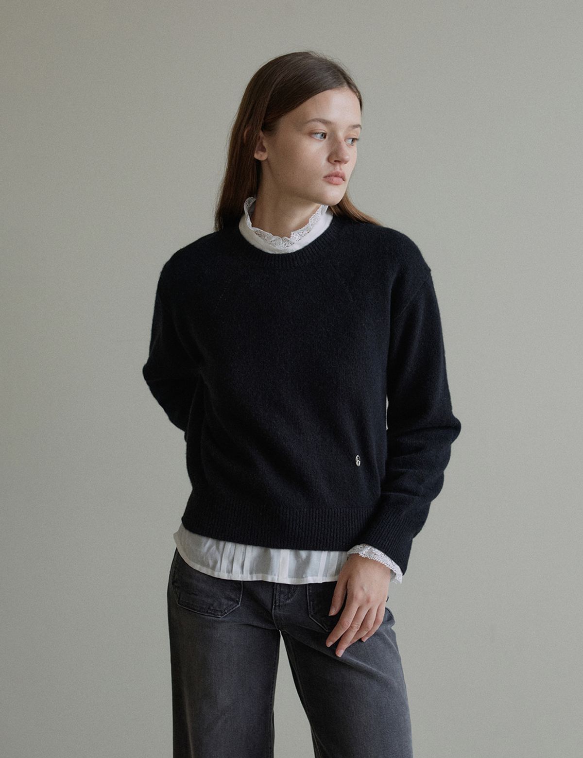 더엘로(THEELO) Yak Round Knit (Black)