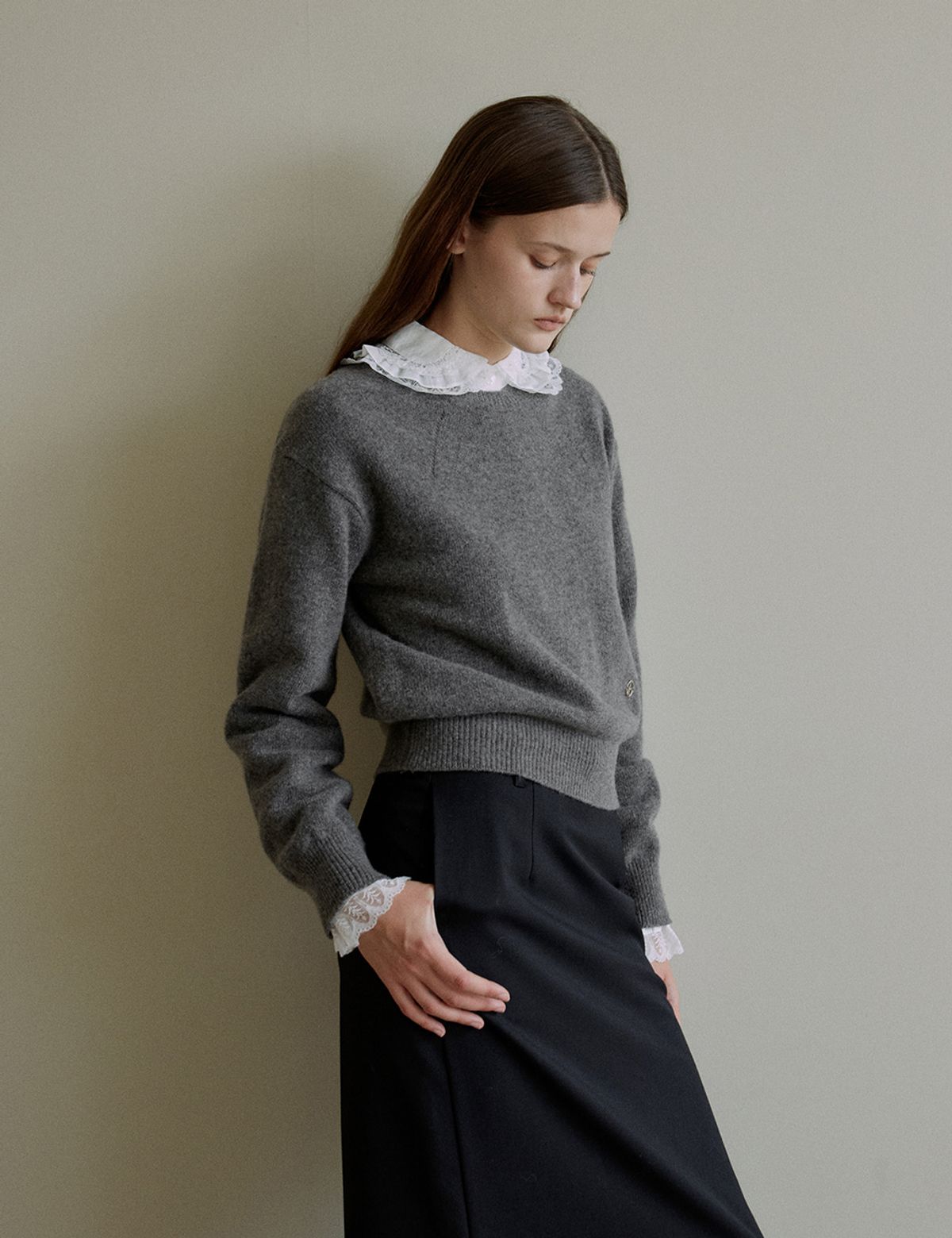 더엘로(THEELO) Yak Round Knit (Gray)