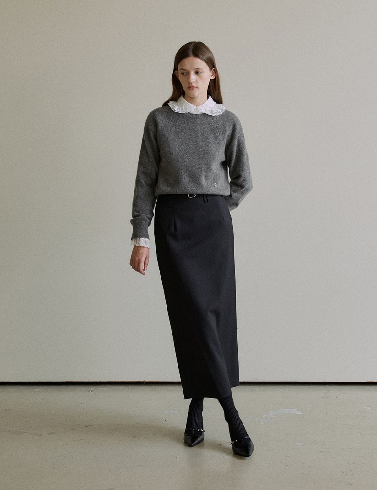 더엘로(THEELO) Yak Round Knit (Gray)