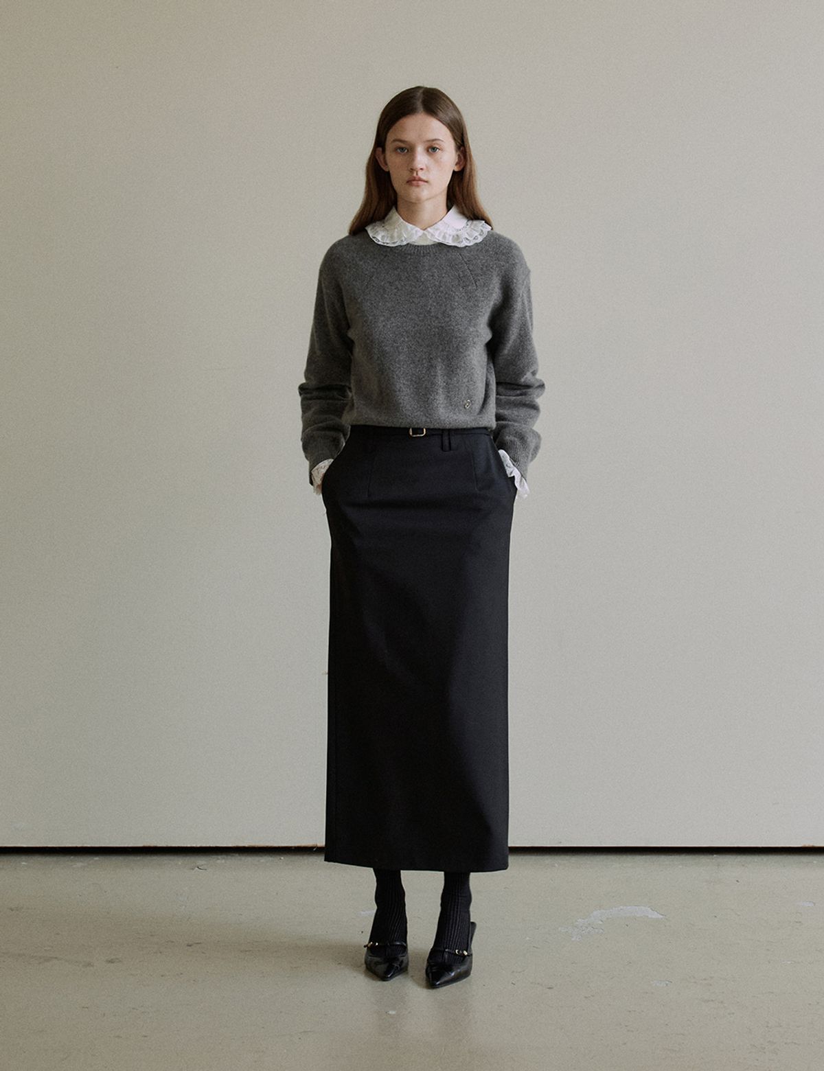 더엘로(THEELO) Yak Round Knit (Gray)