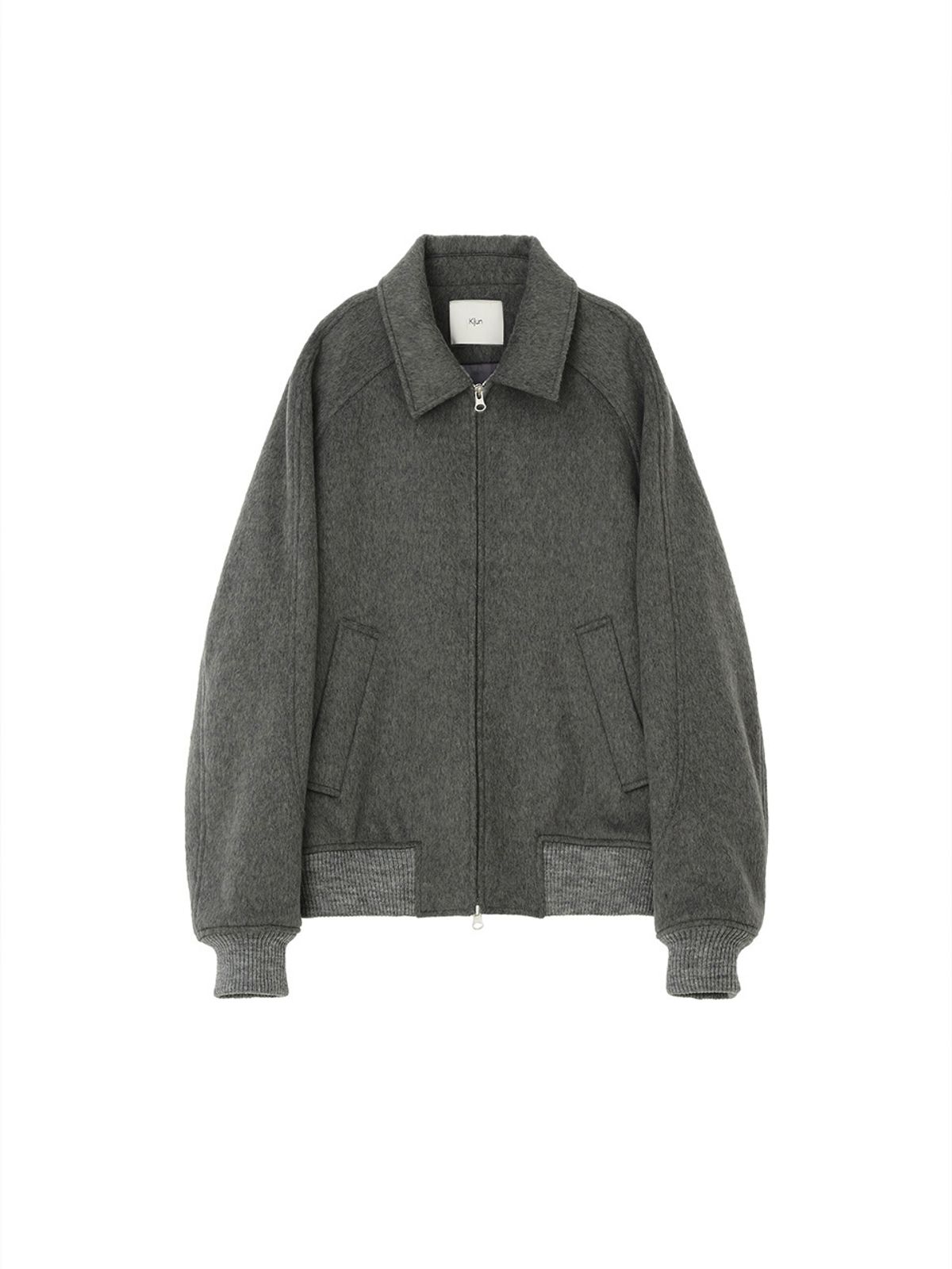 기준 맨(KIJUN MEN) Hairy Wool Blouson Melange Grey
