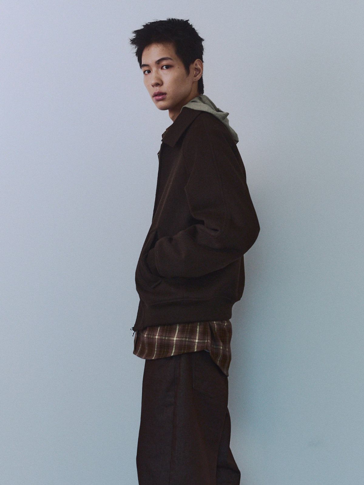 기준 맨(KIJUN MEN) Hairy Wool Blouson Brown