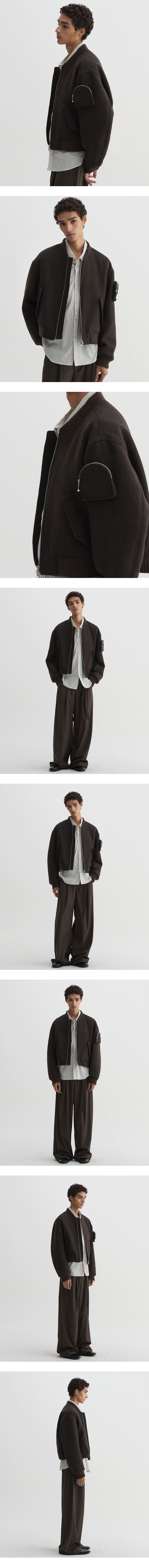 MUSINSA公式 | DNSR ポケットウールヘリンボーンMA-1ブラウン