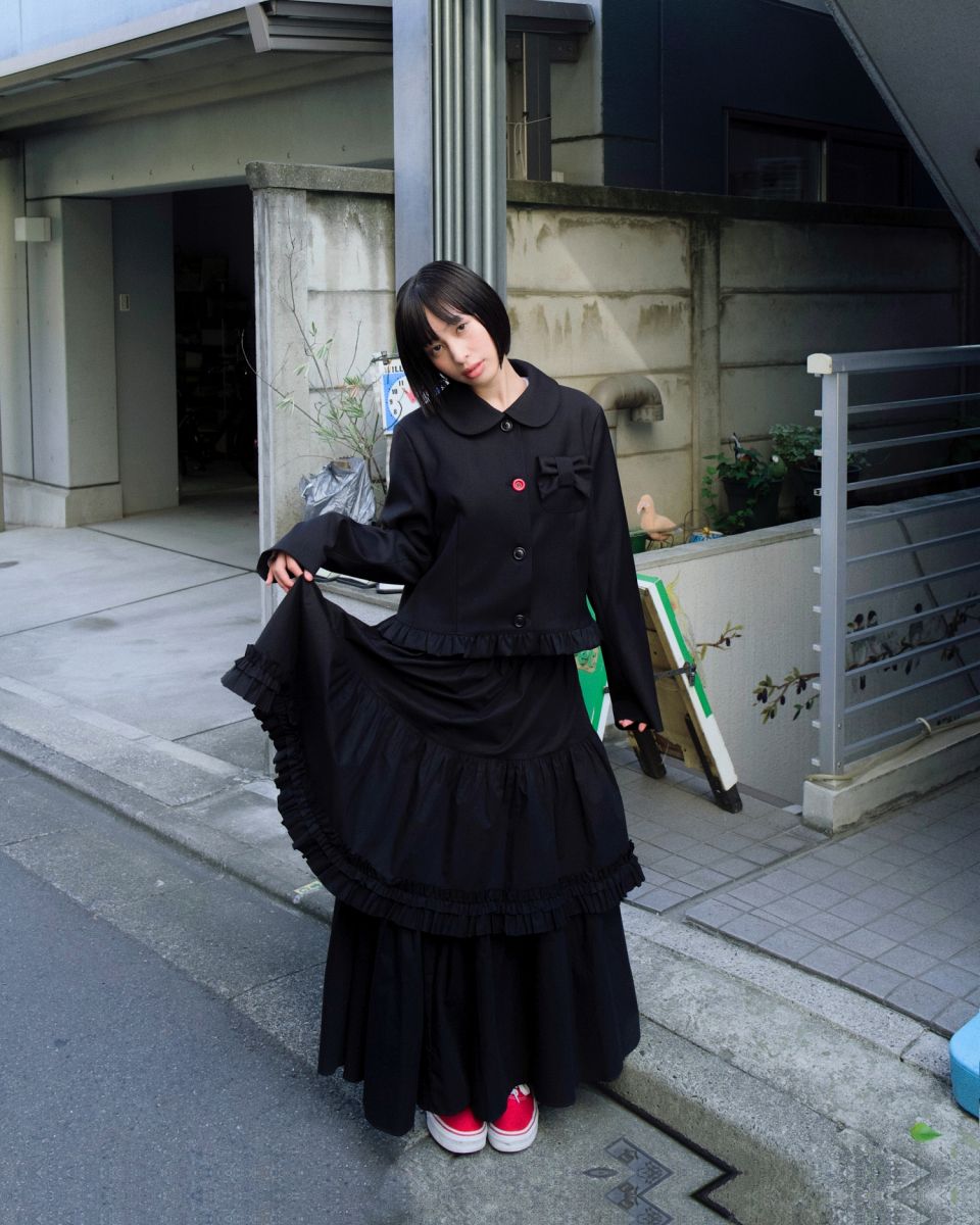 MUSINSA公式 | LO AXUAL PETER PAN COLLAR RIBBON JACKET_BLACK