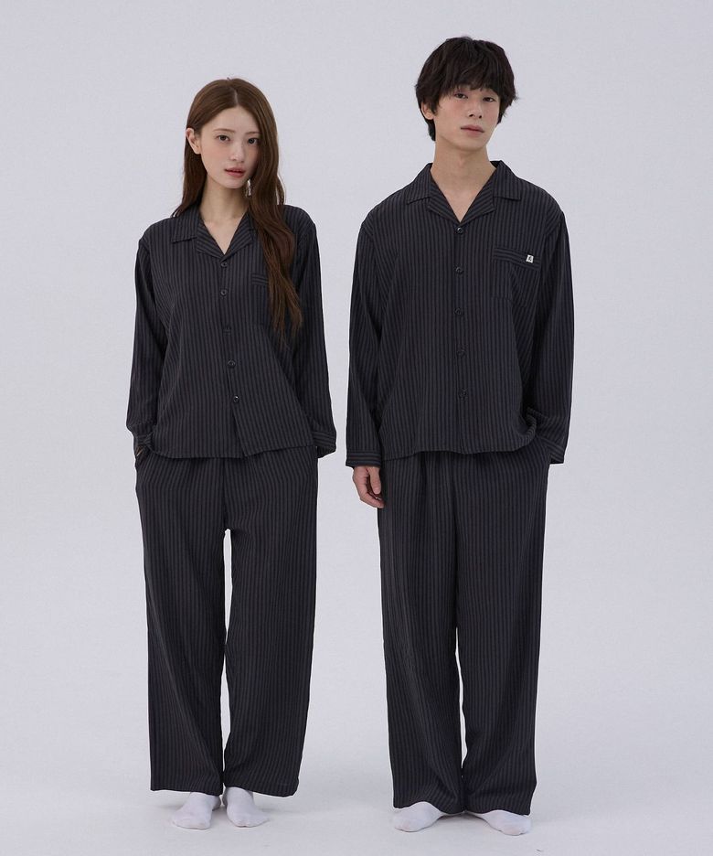 [uni] 누아르 실크스킨 긴팔 잠옷 세트