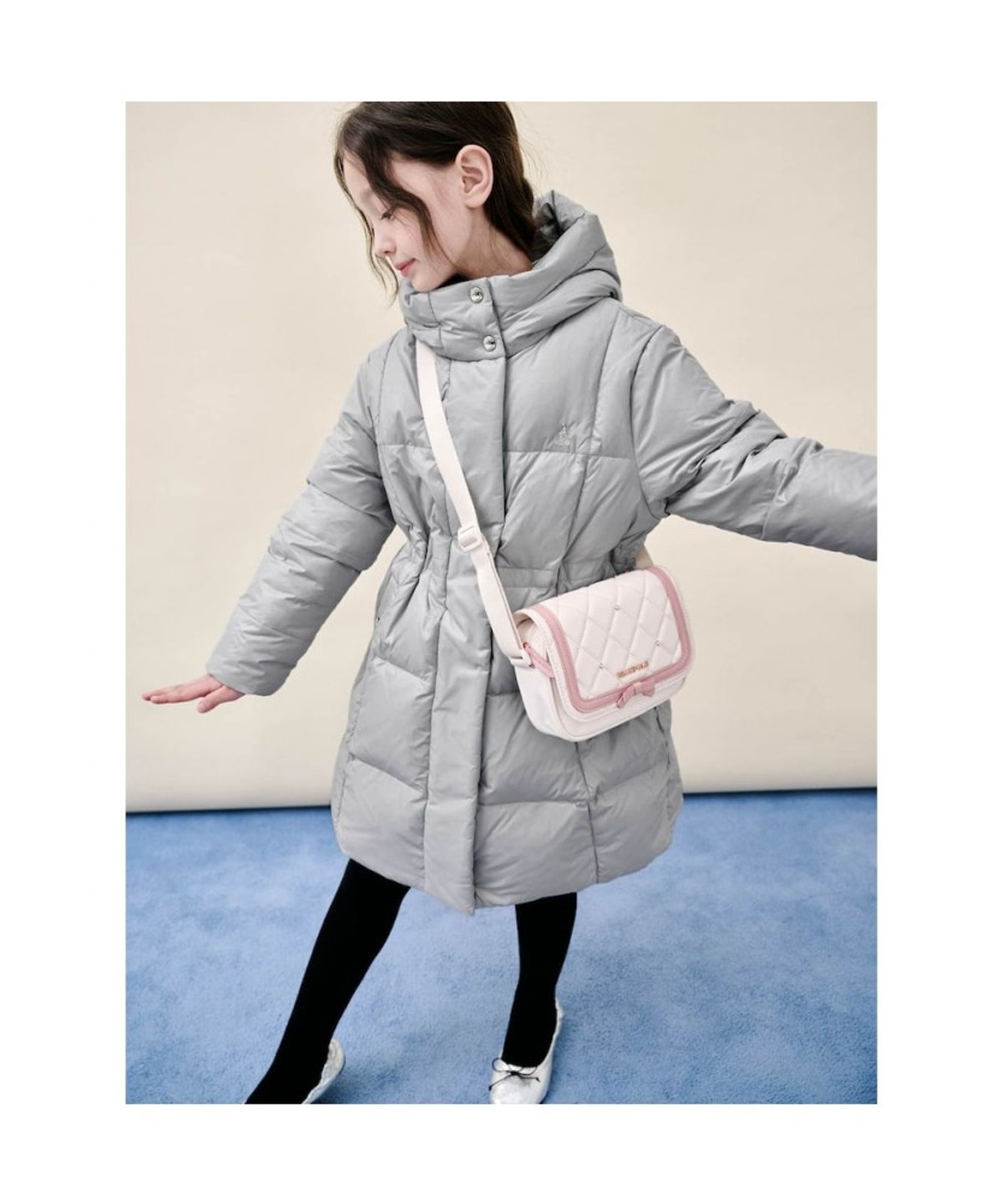 빈폴 키즈(BEANPOLE KIDS) 여아 덕다운 중경량 롱패딩  라이트 그레이 (BI5X38G022) (BI5X38G022)