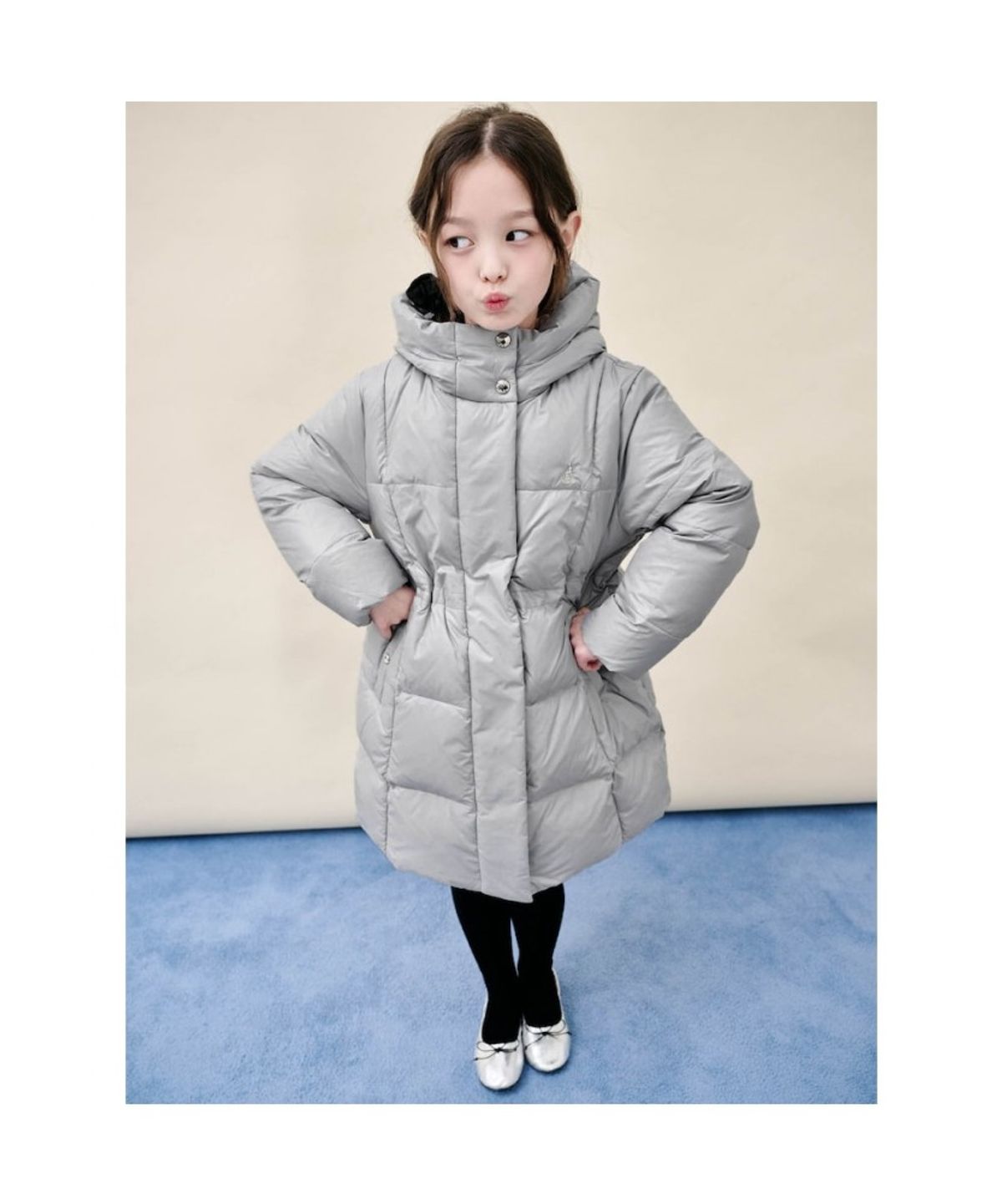 빈폴 키즈(BEANPOLE KIDS) 여아 덕다운 중경량 롱패딩  라이트 그레이 (BI5X38G022) (BI5X38G022)
