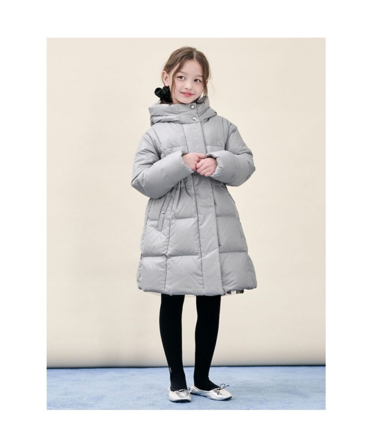 빈폴 키즈(BEANPOLE KIDS) 여아 덕다운 중경량 롱패딩  라이트 그레이 (BI5X38G022) (BI5X38G022)