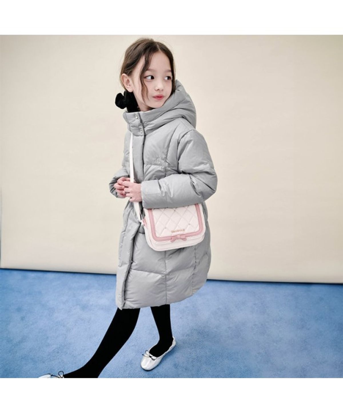 빈폴 키즈(BEANPOLE KIDS) 여아 덕다운 중경량 롱패딩  라이트 그레이 (BI5X38G022) (BI5X38G022)