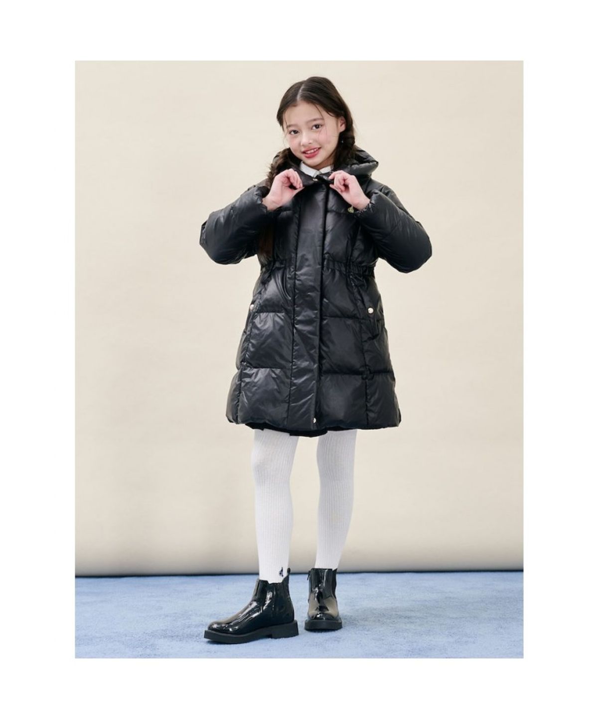 빈폴 키즈(BEANPOLE KIDS) 여아 덕다운 중경량 롱패딩  블랙 (BI5X38G025) (BI5X38G025)