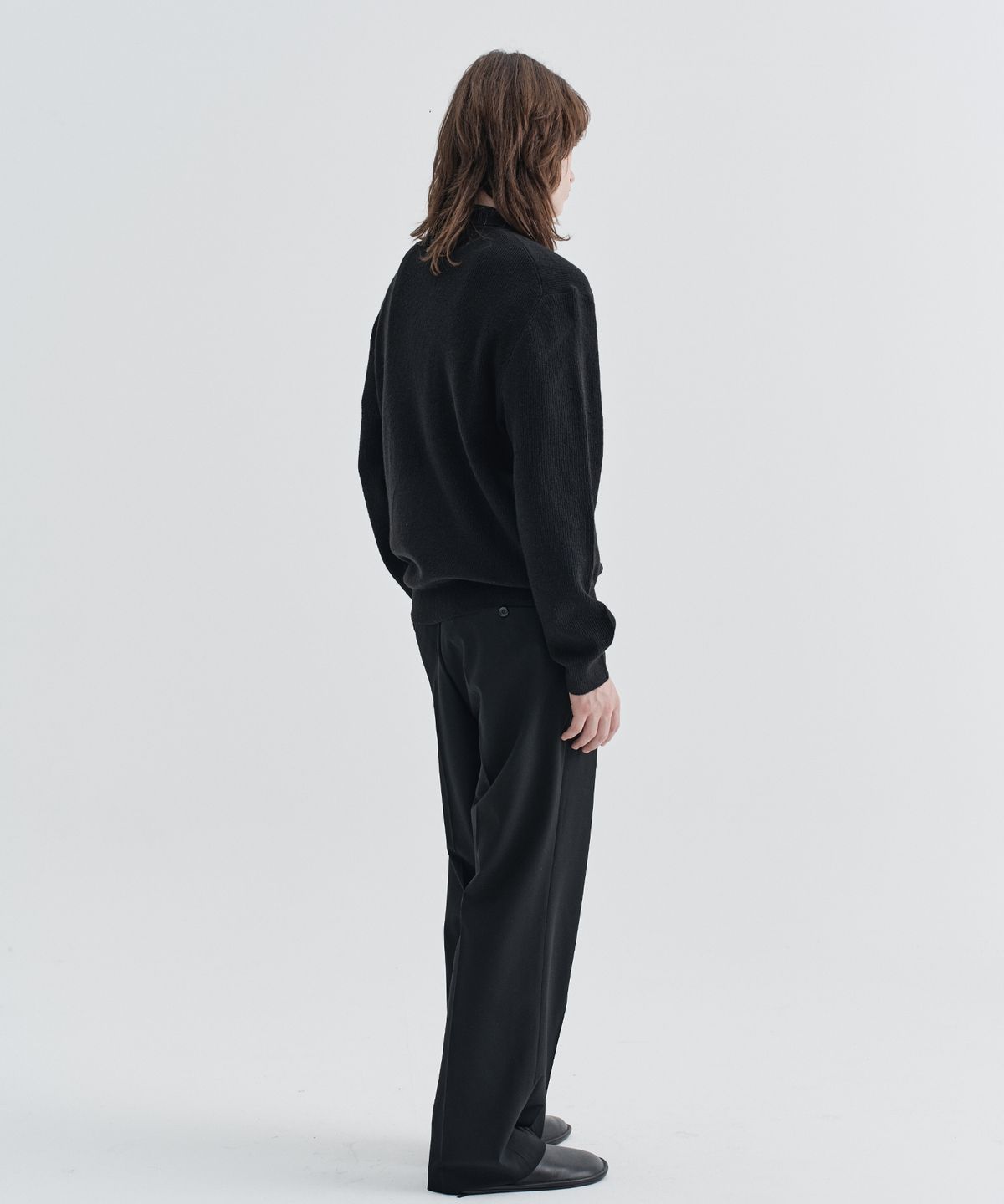 이지오(EZIO) Modern Rib Collar Cardigan_Black