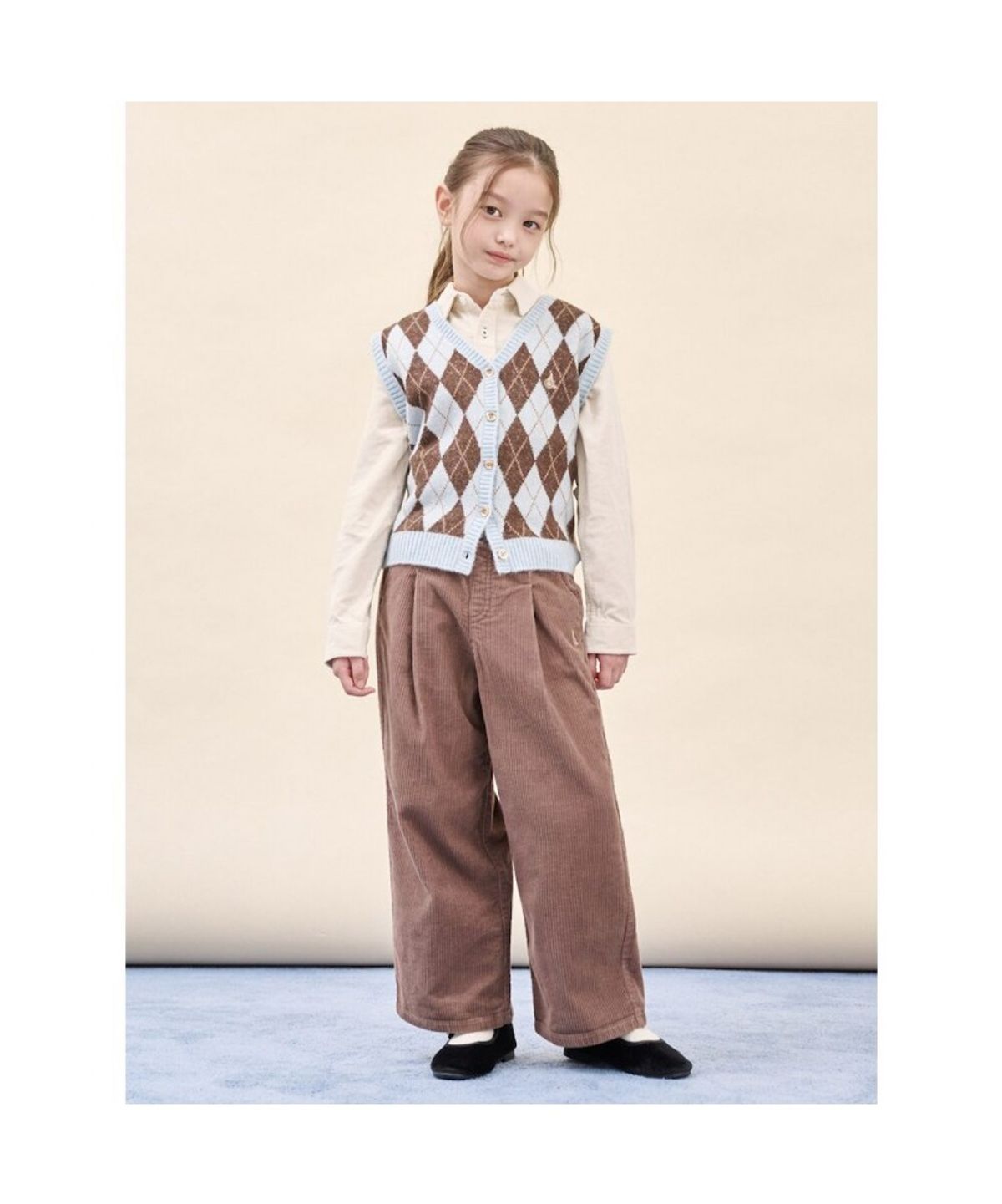빈폴 키즈(BEANPOLE KIDS) 코듀로이 스판 핀턱 팬츠  브라운 (BI5X21G01D)