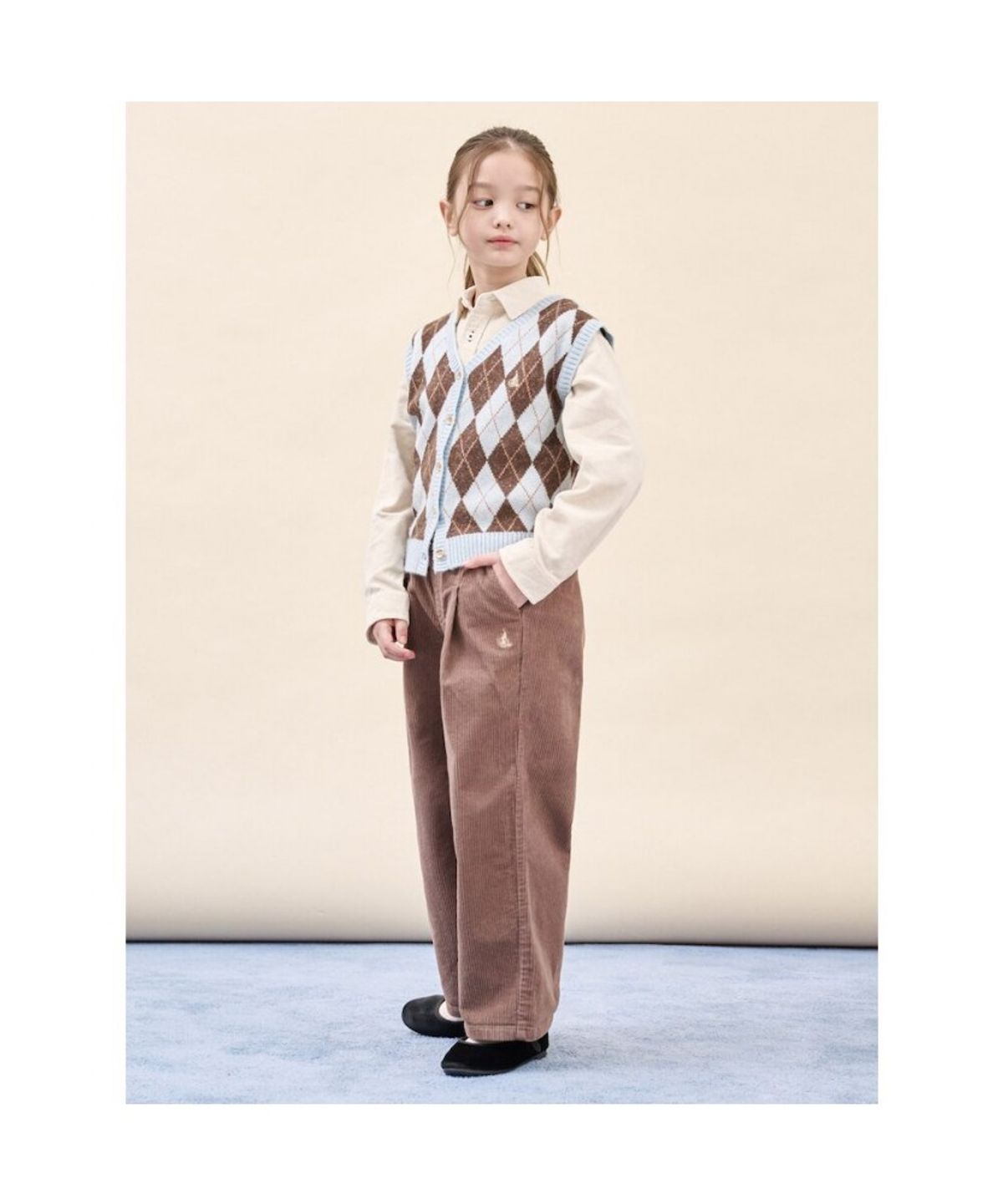빈폴 키즈(BEANPOLE KIDS) 코듀로이 스판 핀턱 팬츠  브라운 (BI5X21G01D)