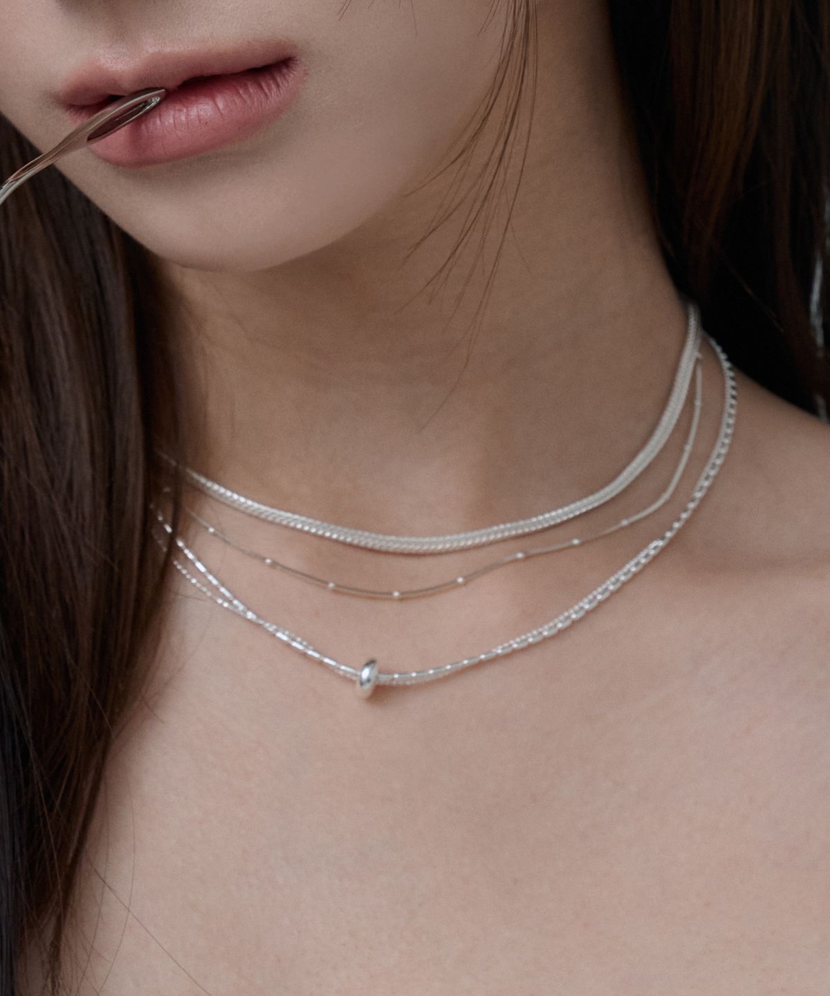 바라두(BARADU) 925 Weave rope necklace