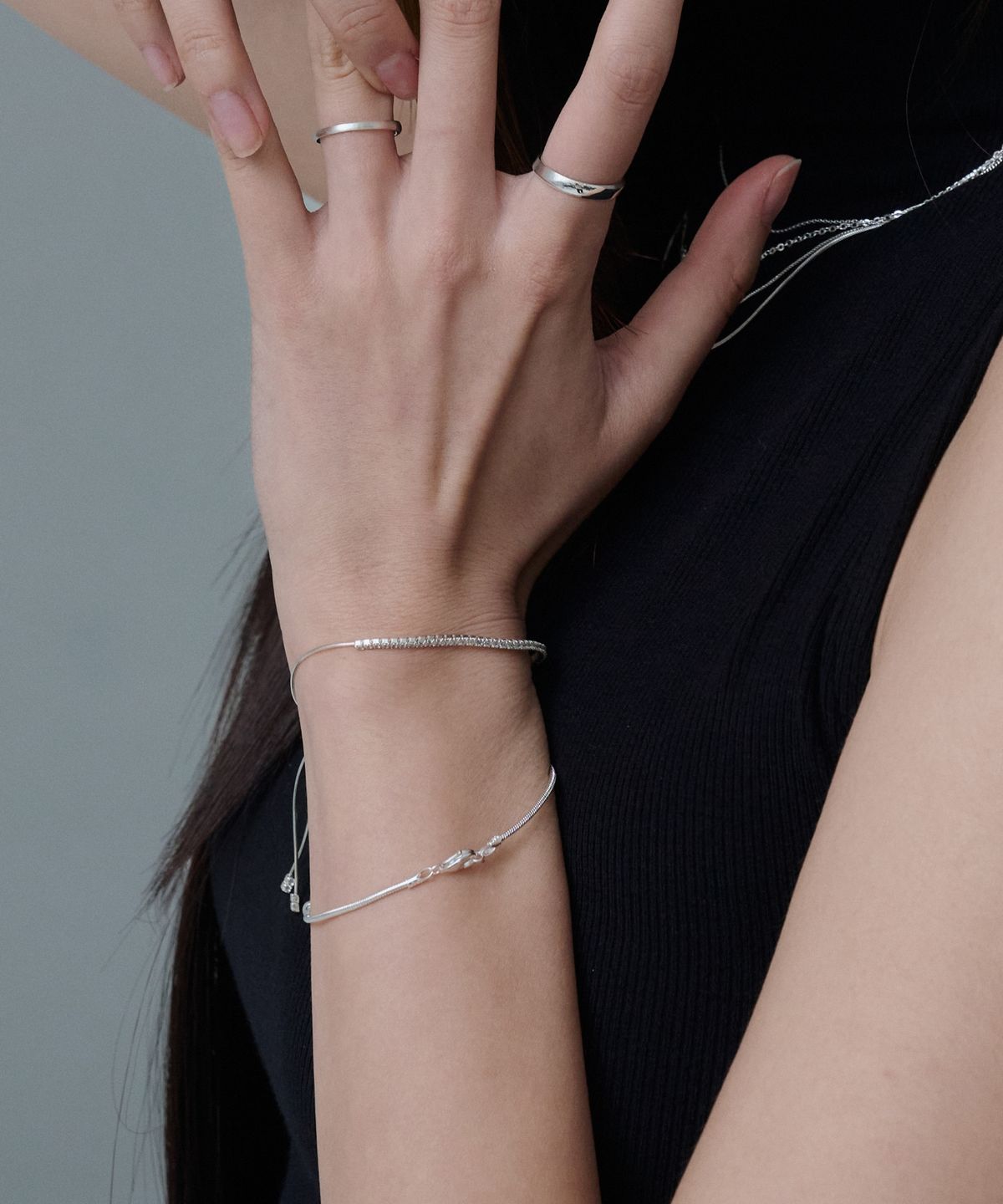 바라두(BARADU) 925 Tennis drop rope bracelet