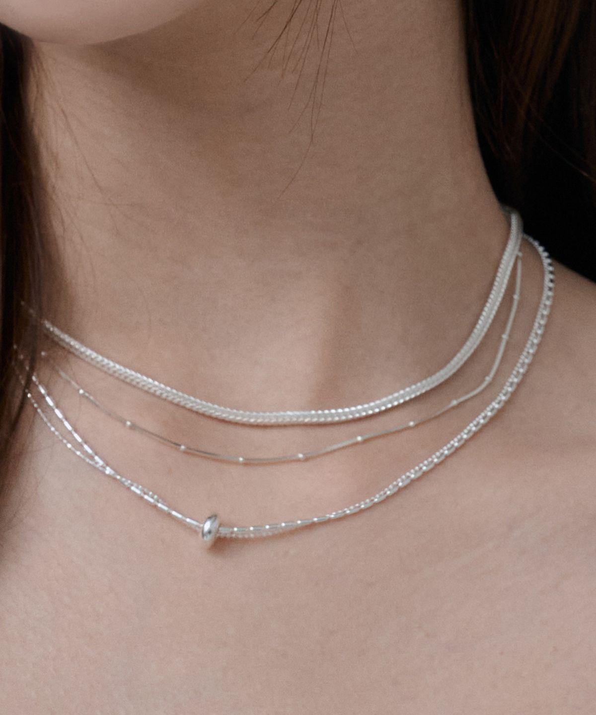 바라두(BARADU) 925 Flat miniball necklace