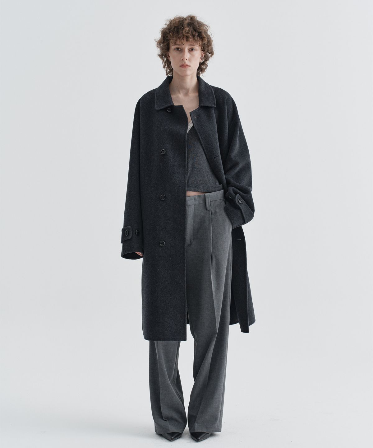이지오 우먼(EZIO WOMEN) W Classic Straight Slacks_Grey