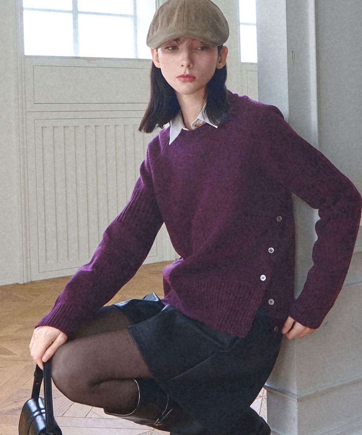슬로우롤리(SLOWLOLLI) [울50%] Cozy lambswool knit_4 Colors