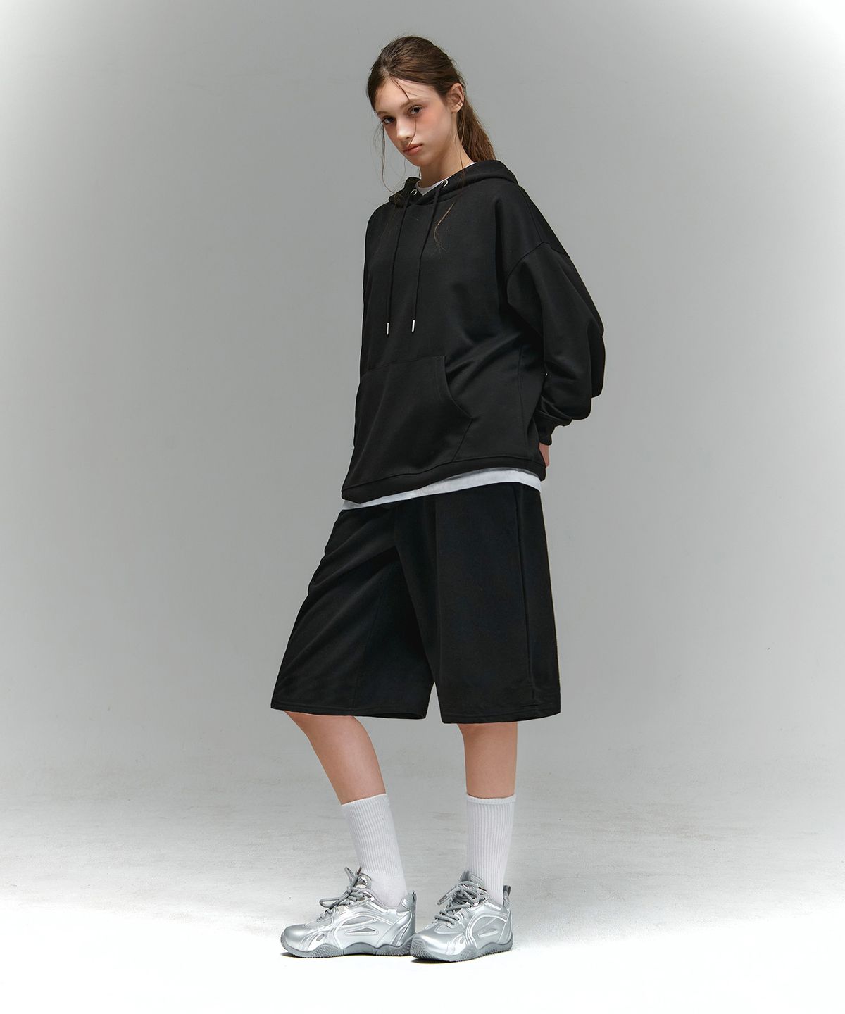 랜덤오프(RANDOMOFF) [Unisex] BASIC LINE OVER FIT HOODIE (5color)