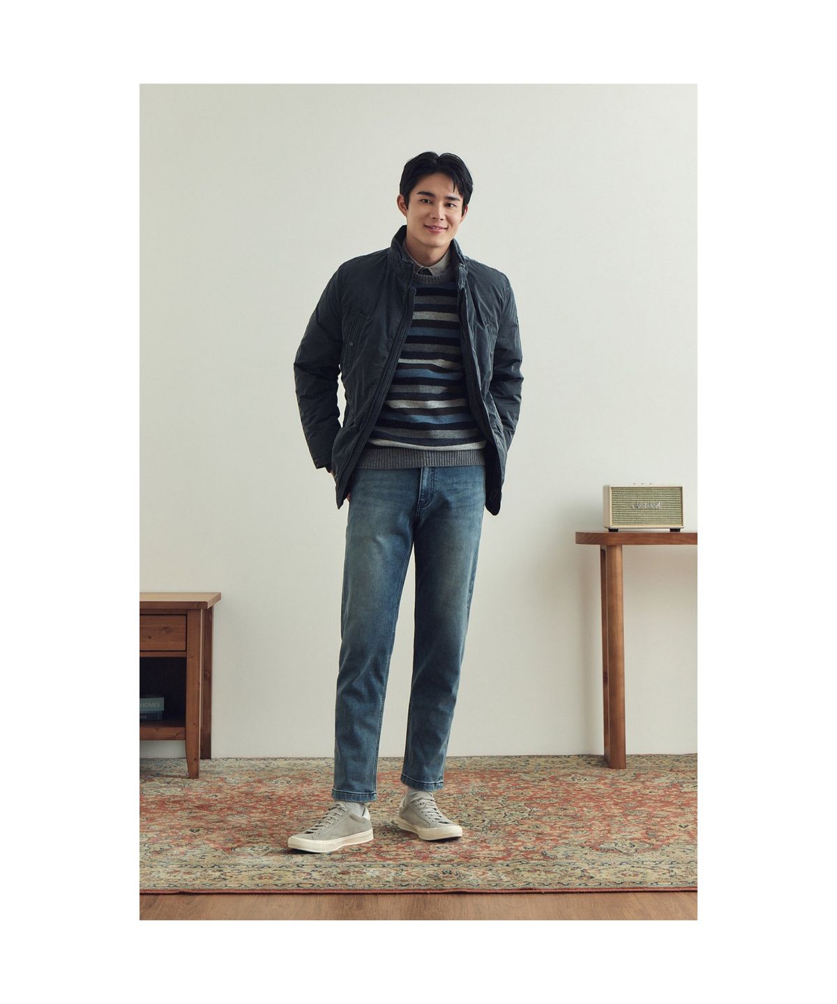 브렌우드(BRENTWOOD) 릴렉스핏 기모 블루 데님 BRPDW25443BUX