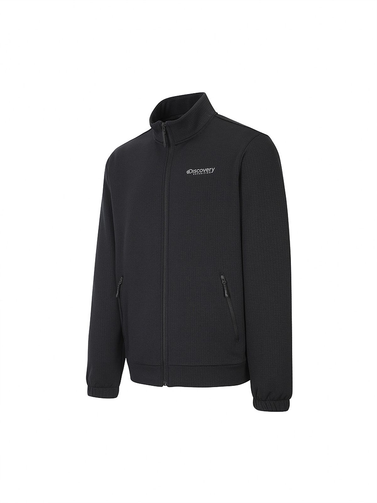 디스커버리 익스페디션(DISCOVERY EXPEDITION) 남성 조직감 하이넥 트레이닝 자켓 (BLACK)