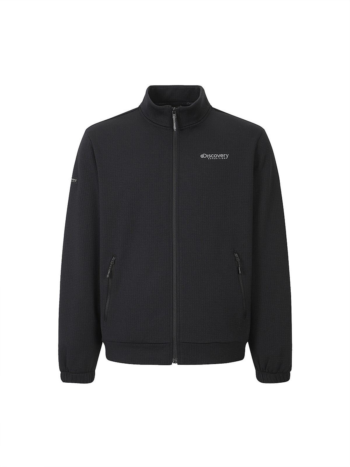 디스커버리 익스페디션(DISCOVERY EXPEDITION) 남성 조직감 하이넥 트레이닝 자켓 (BLACK)