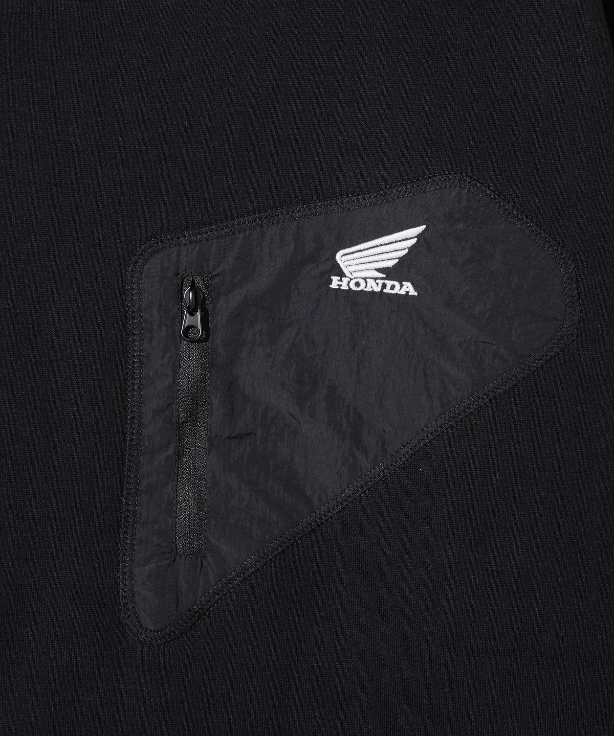 핍스 모터사이클(PHYPS MOTORCYCLE) H-Tech Wing Stitch Quilting Crewneck Black