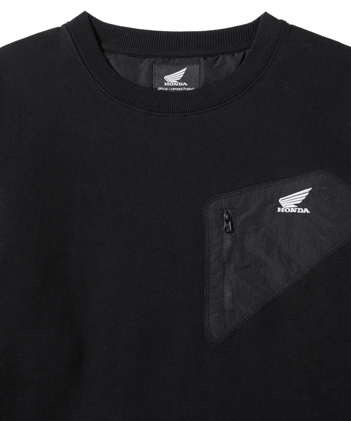 핍스 모터사이클(PHYPS MOTORCYCLE) H-Tech Wing Stitch Quilting Crewneck Black