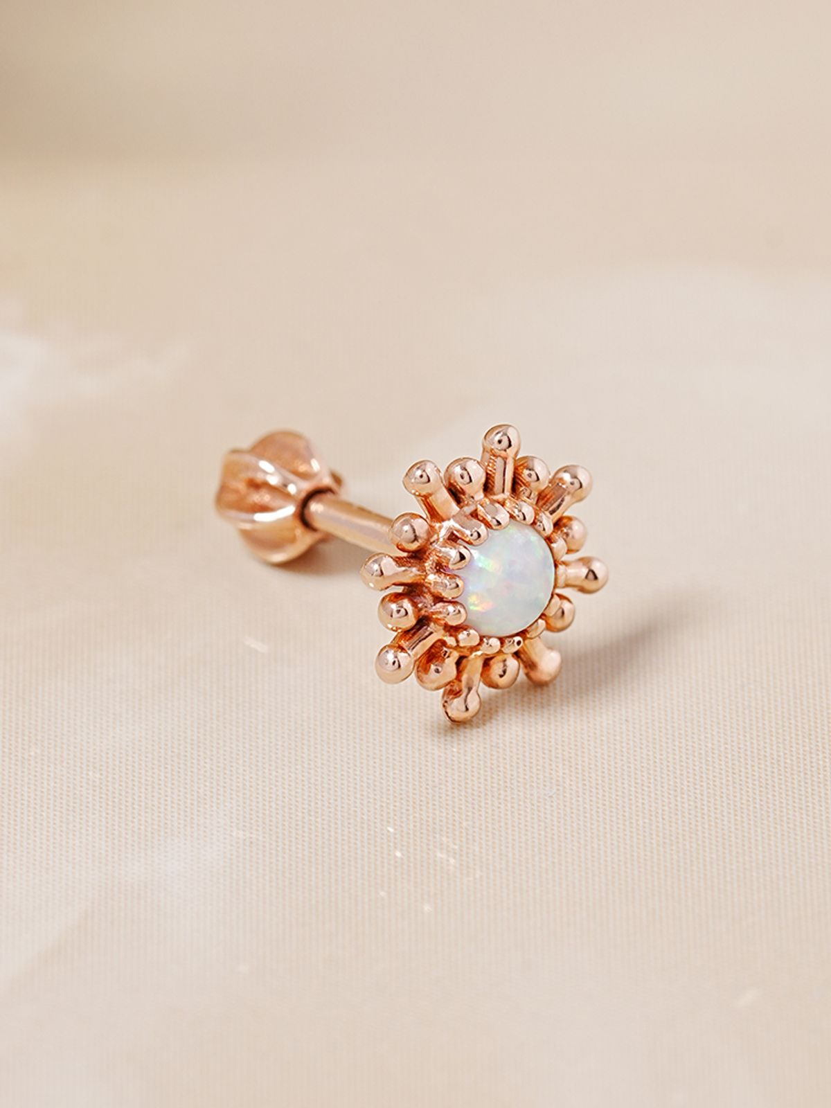 미니멀피어싱(MINIMALPIERCING) 14K 18K 골든 선라이즈 오팔 피어싱 귀걸이