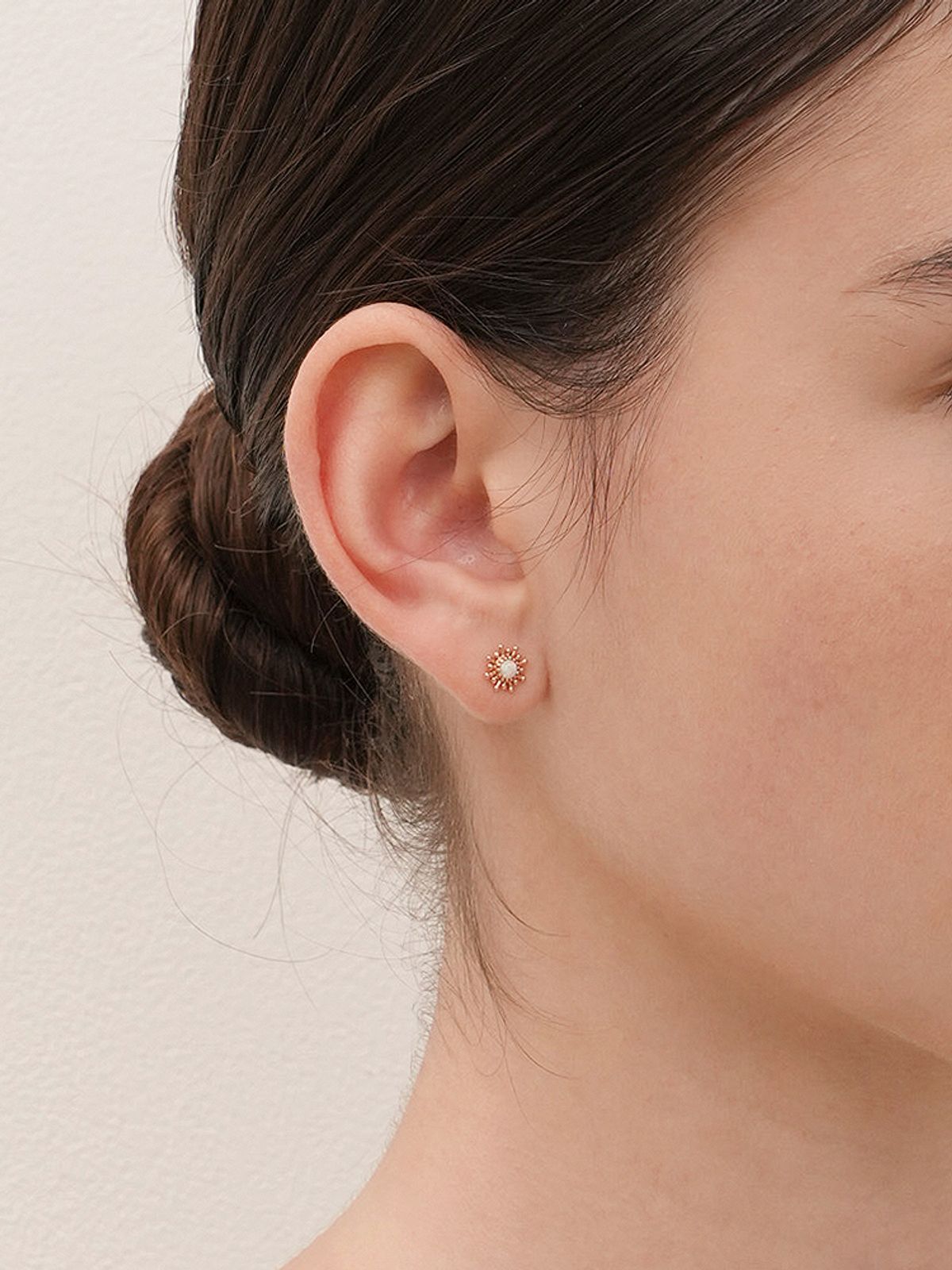 미니멀피어싱(MINIMALPIERCING) 14K 18K 골든 선라이즈 오팔 피어싱 귀걸이