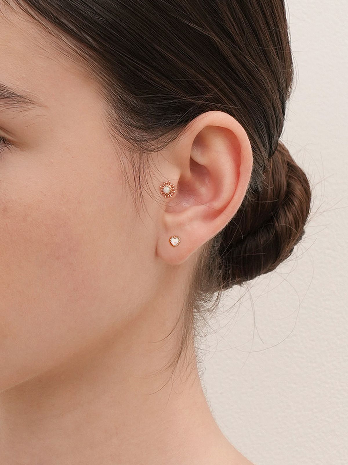 미니멀피어싱(MINIMALPIERCING) 14K 18K 골든 선라이즈 오팔 피어싱 귀걸이