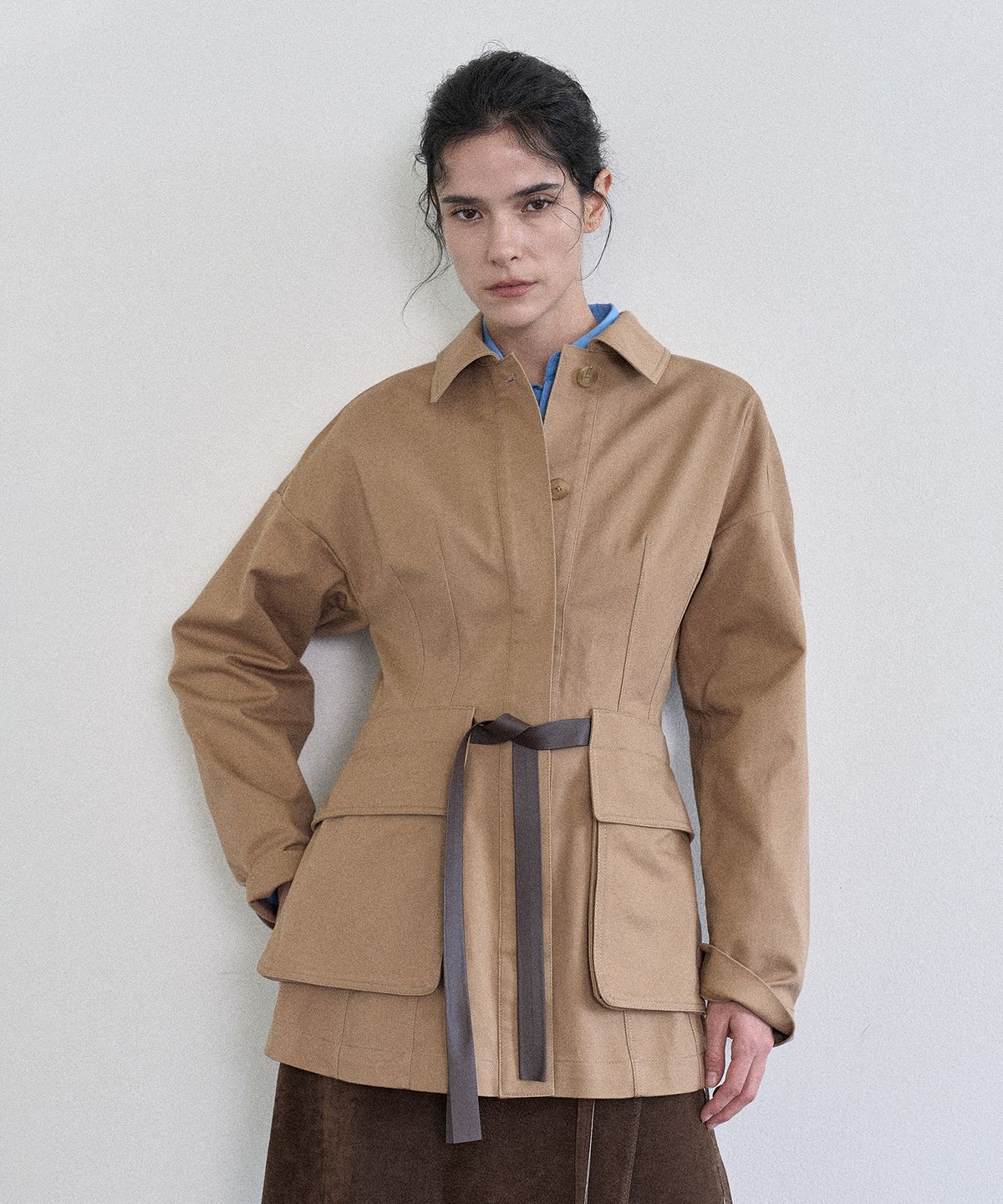 필로트(PELOTE) 이치멘 코튼 사파리 자켓 (Beige)