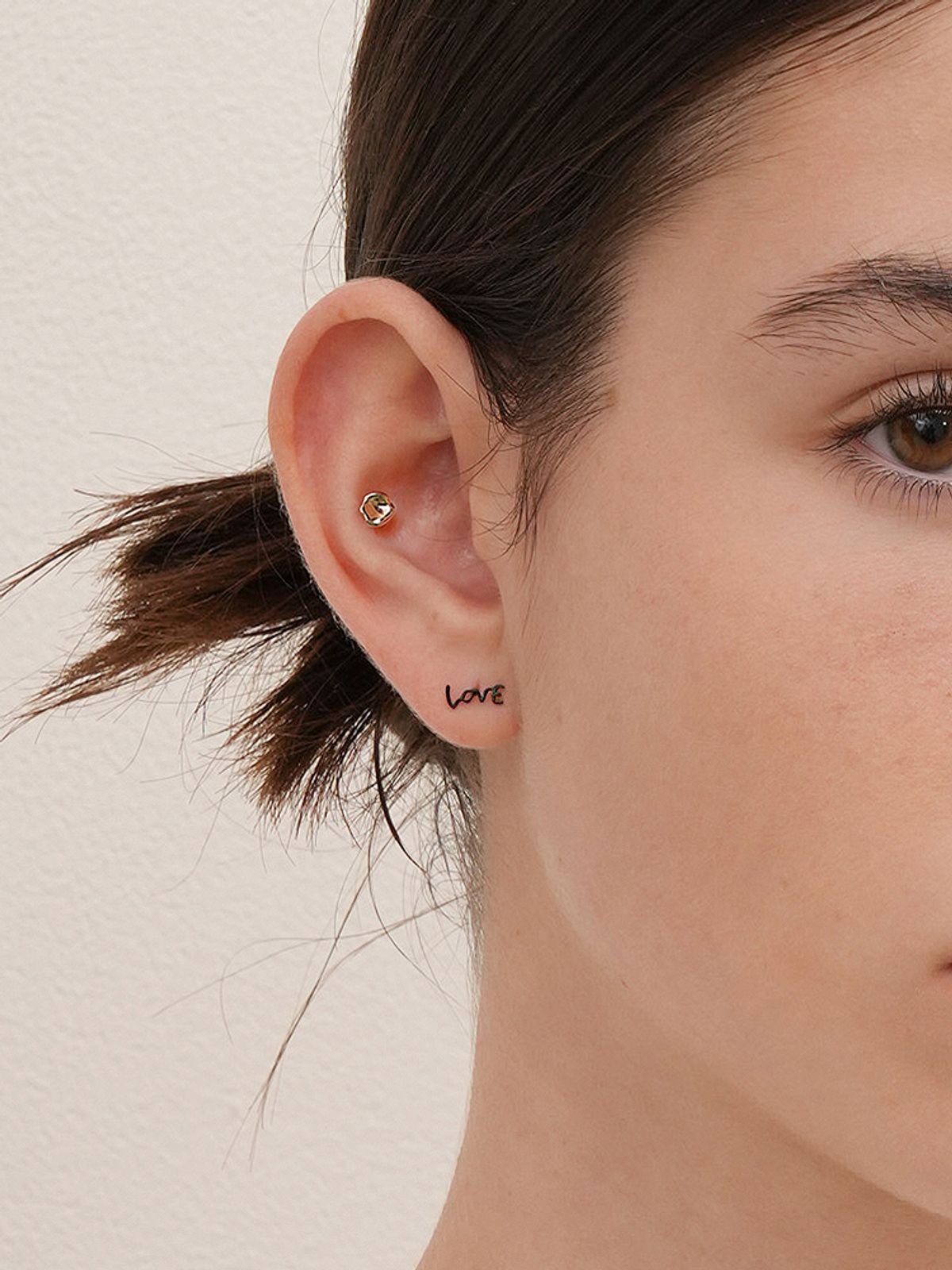 미니멀피어싱(MINIMALPIERCING) 14K 18K 러프 디스크 피어싱 귀걸이
