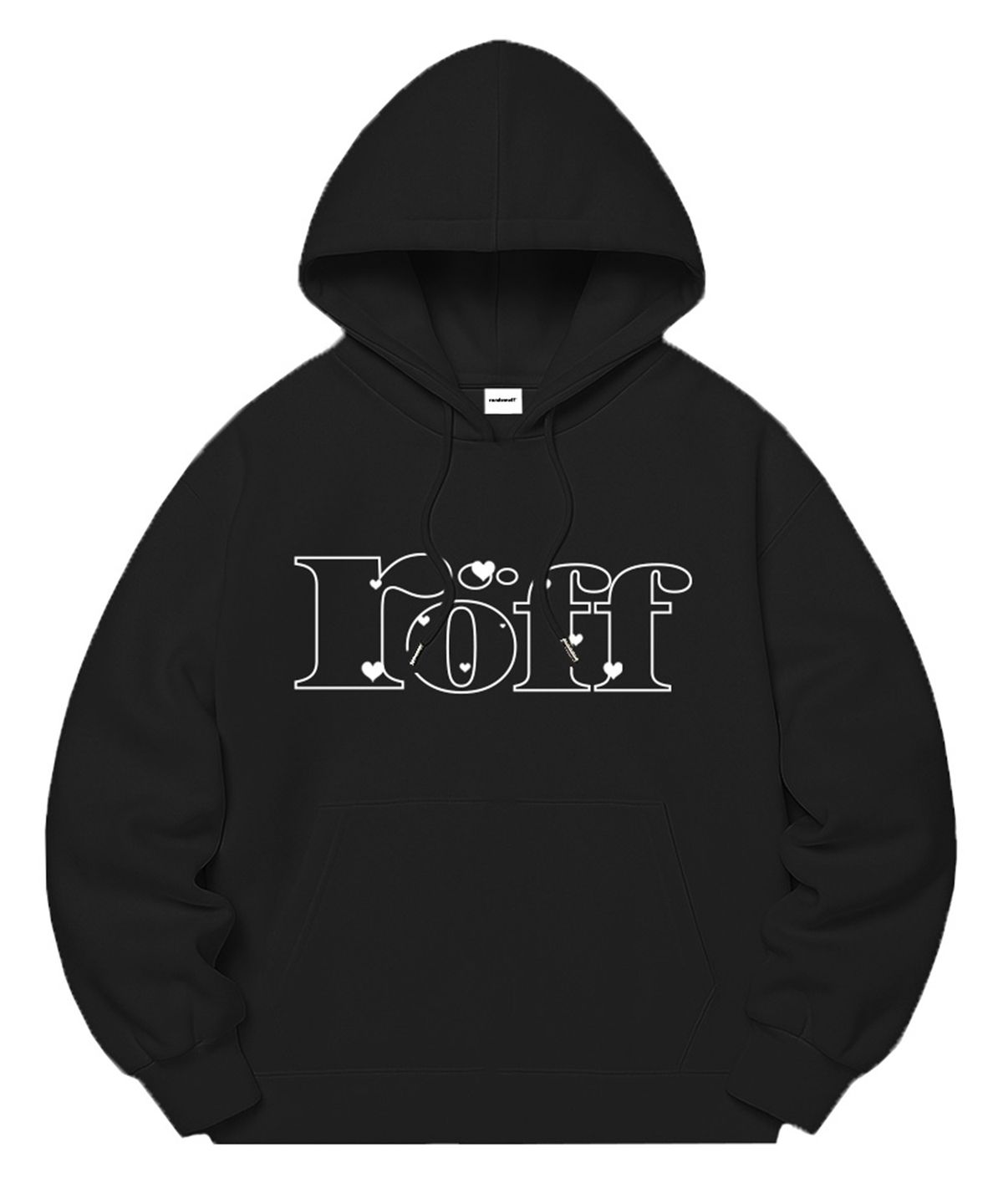 랜덤오프(RANDOMOFF) [기모선택] RÖFF TYPE PLAY LINE SEMI OVER FIT HOODIE (2color)
